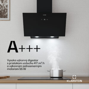 Klarstein Laurel šikmý digestor | režim odsávania vzduchu a recirkulácie | bezpečnostné sklo | 417 m³/h | 60 cm