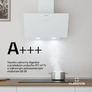 Klarstein Laurel šikmý digestor | režim odsávania vzduchu a recirkulácie | bezpečnostné sklo | 417 m³/h | 60 cm