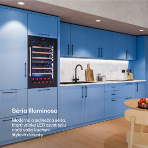 Klarstein Illuminosa vstavaná chladnička na víno | Dvojzónová | UV ochrana | 143 litrov | 57 fliaš | 60 cm