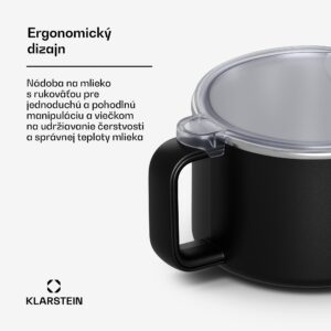 Klarstein Marcia Touch nádoba na mlieko 1,2 l plast SUS304 nehrdzavejúca oceľ vhodná do umývačky riadu