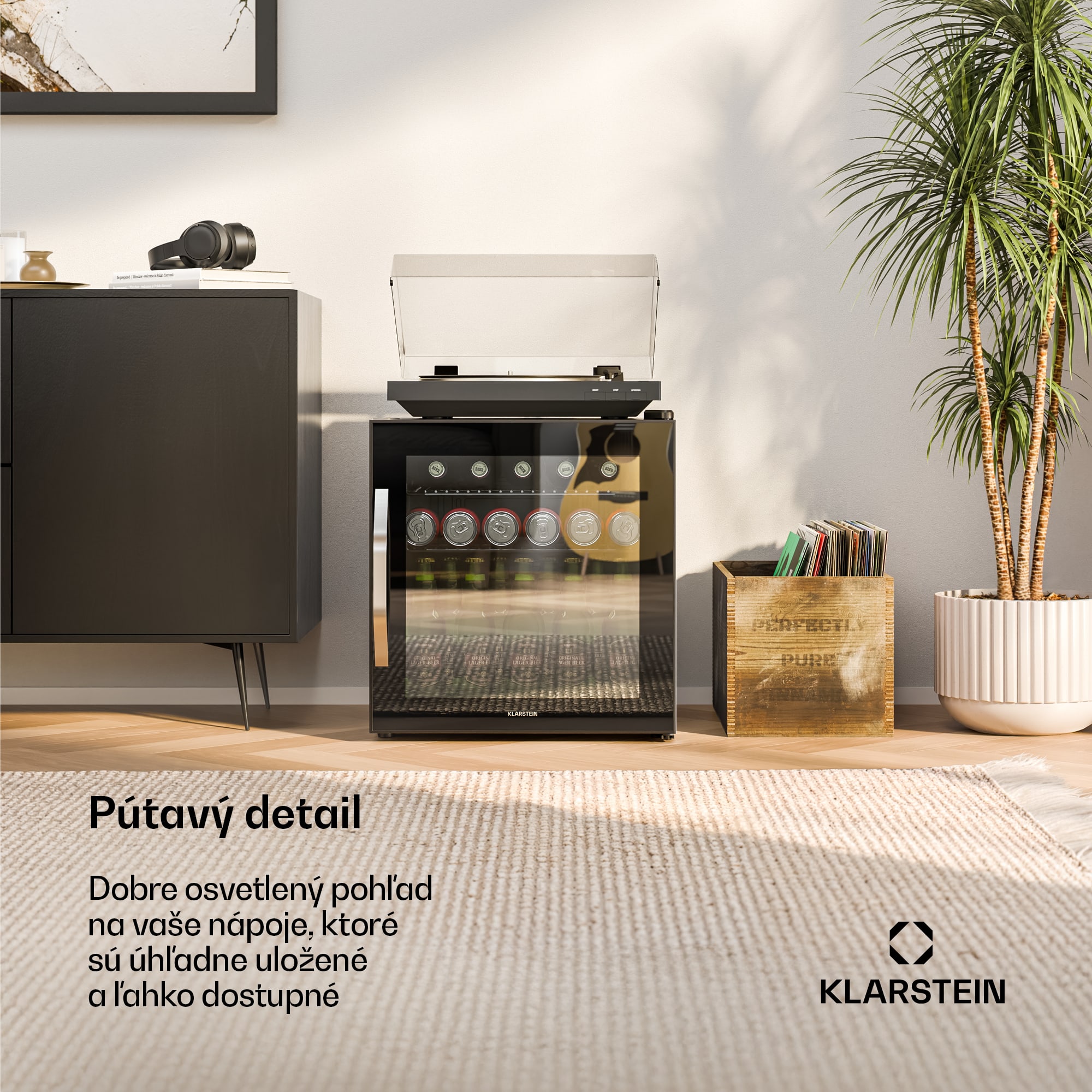 Klarstein Beersafe chladnička na nápoje so zrkadlovými sklenenými dverami | 44 x 48 cm | Vnútorné LED osvetlenie – Obrázok 2