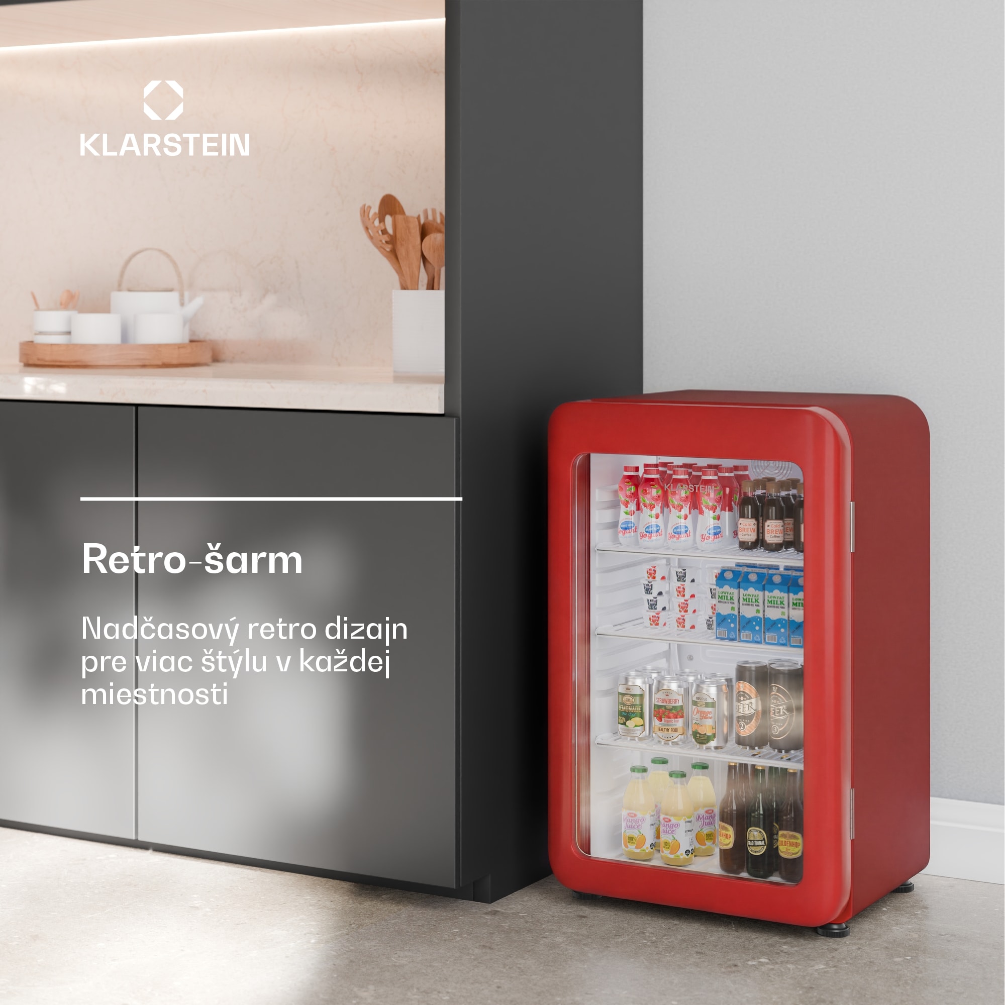Klarstein Audrey Evo chladič nápojov | 72 x 38 cm | LED vnútorné osvetlenie | 95 W | 42 dB – Obrázok 2