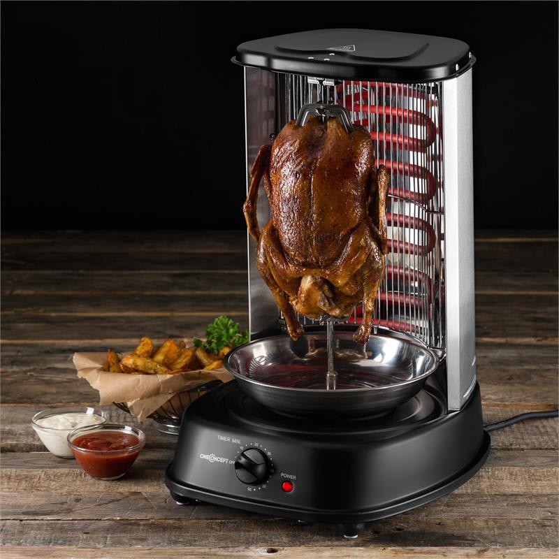 OneConcept Kebap Master, vertikálny gril, 1800 W, čierny – Obrázok 2