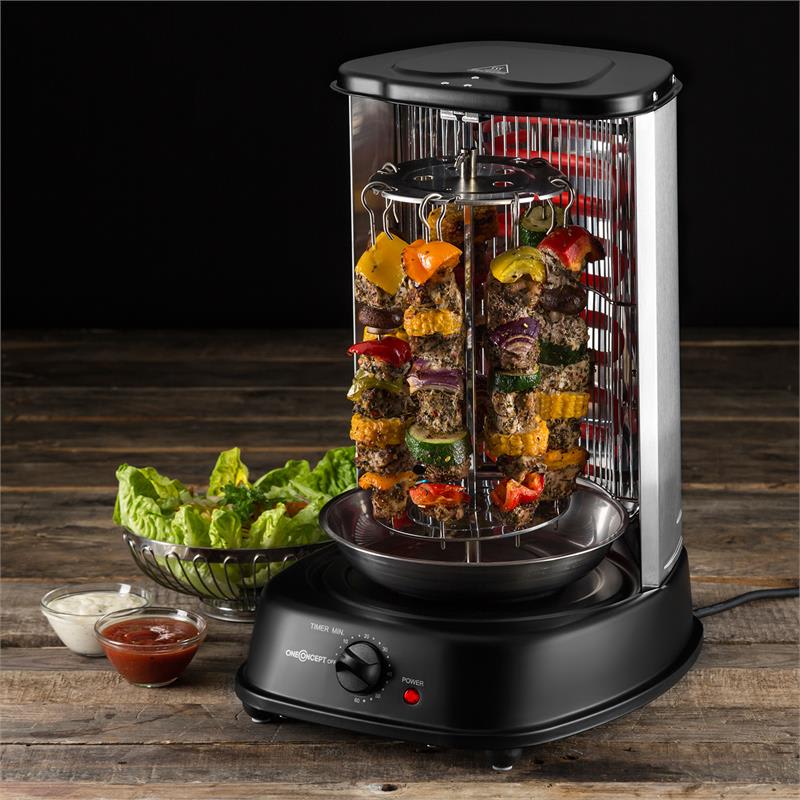 OneConcept Kebap Master, vertikálny gril, 1800 W, čierny – Obrázok 3
