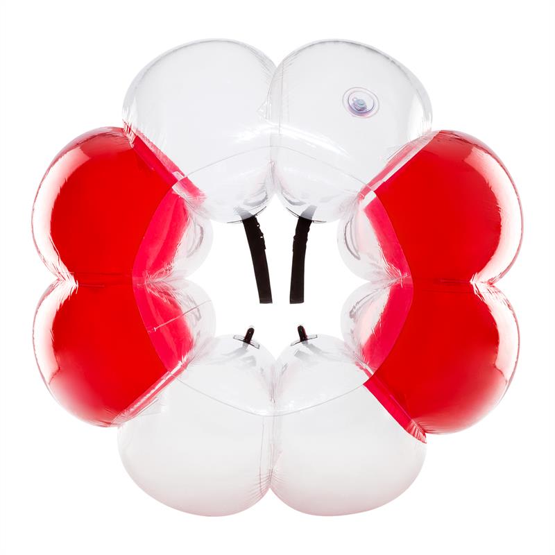KLARFIT Bubball AR Bubble Ball pre dospelých 120x150cm EN71P PVC červená – Obrázok 2