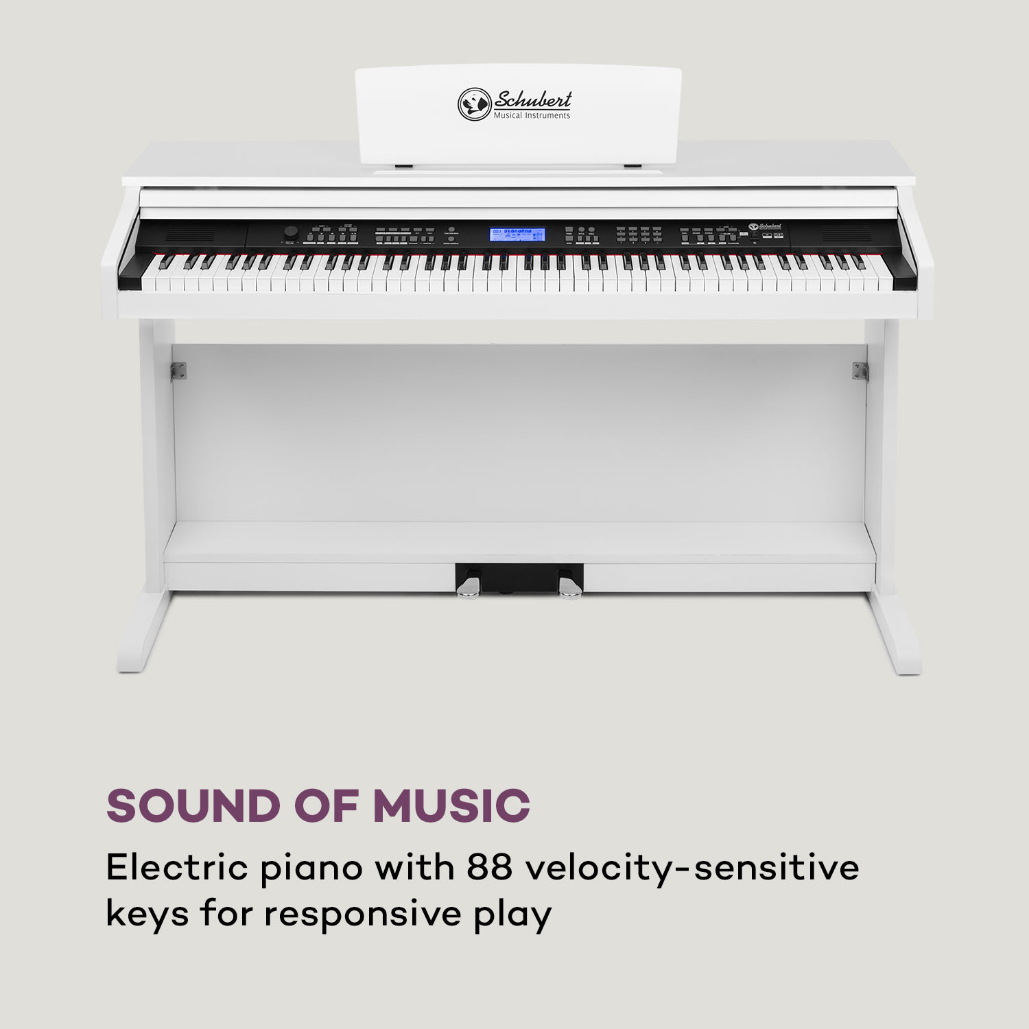 SCHUBERT Subi88 MK II, digitálne piáno, 88 kláves, MIDI, USB, 360 zvukov, 160 rytmov, biele – Obrázok 4