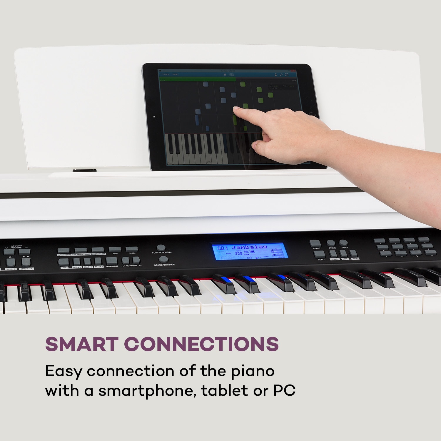 SCHUBERT Subi88 MK II, digitálne piáno, 88 kláves, MIDI, USB, 360 zvukov, 160 rytmov, biele – Obrázok 5