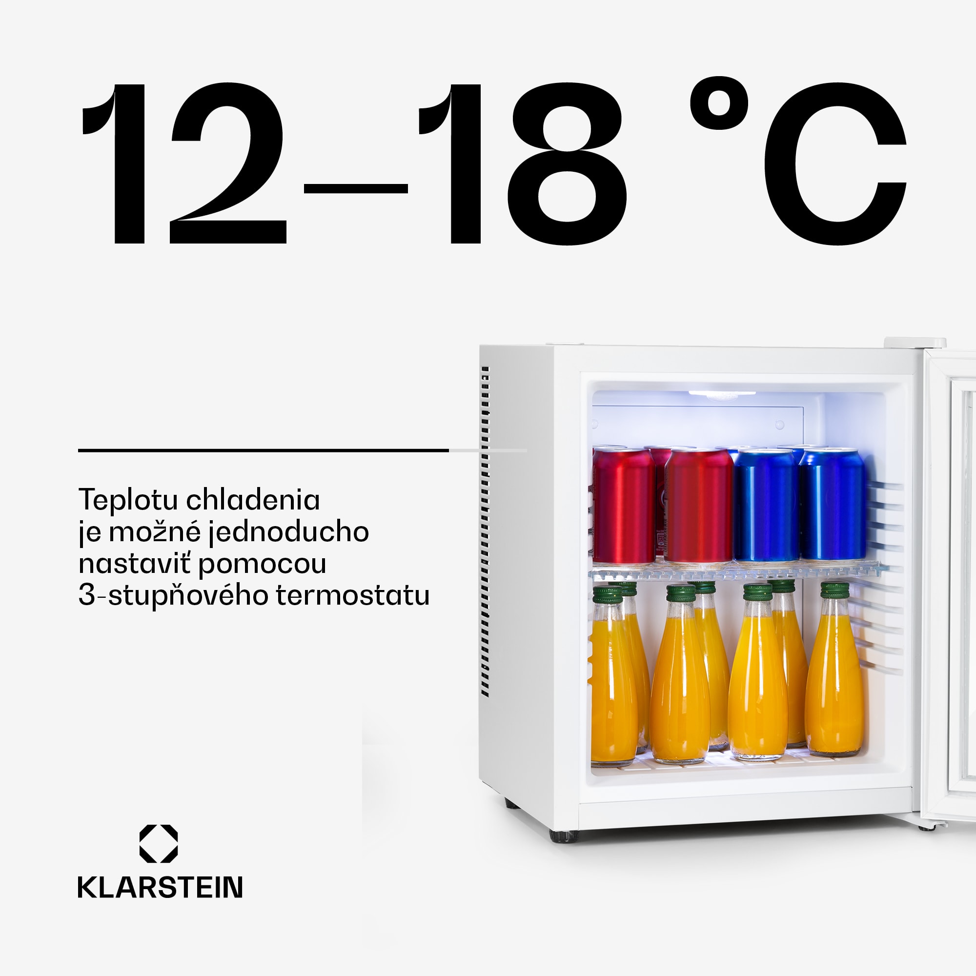 Klarstein Brooklyn 24, mini chladnička, sklenené dvierka, LED osvetlenie, police – Obrázok 3
