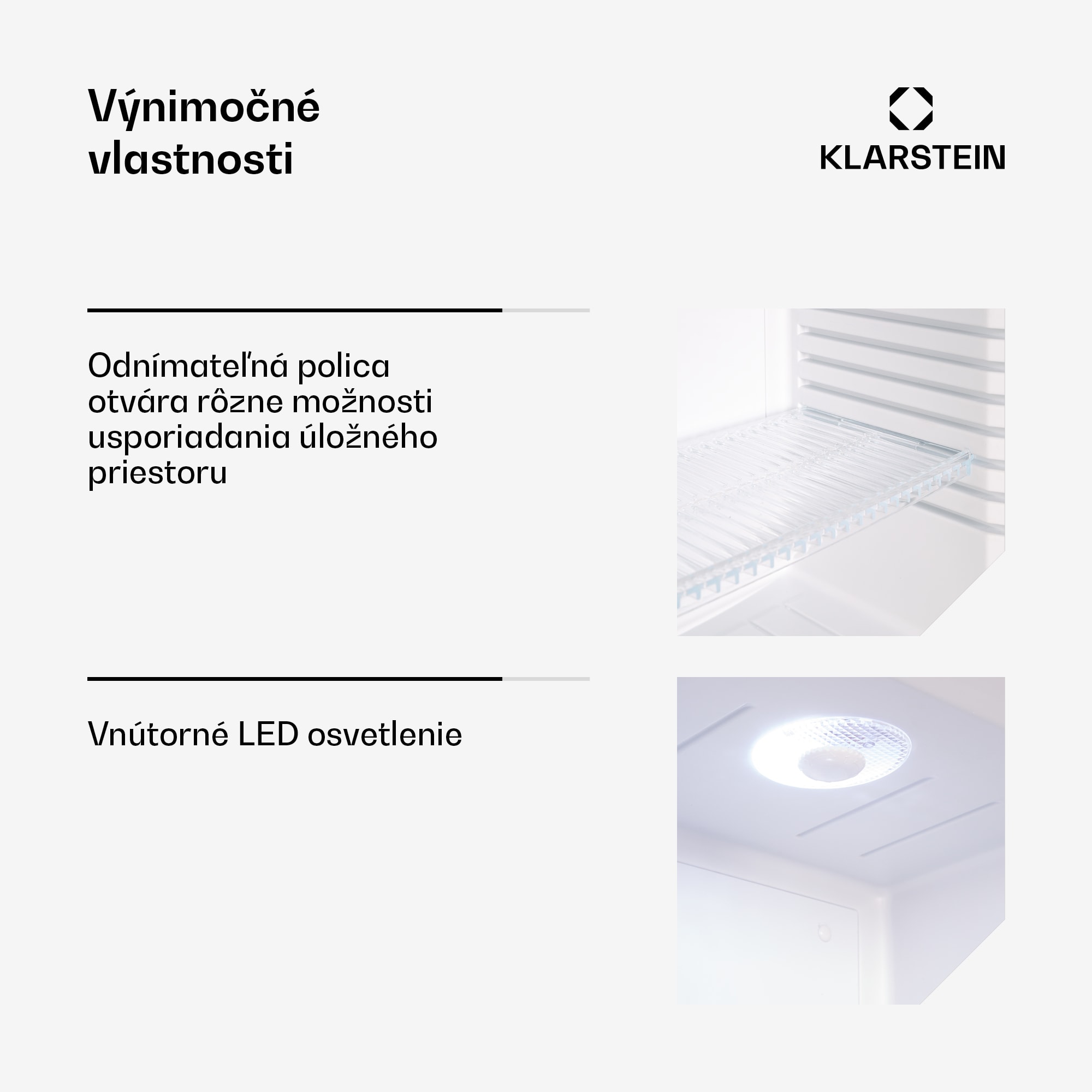 Klarstein Brooklyn 24, mini chladnička, sklenené dvierka, LED osvetlenie, police – Obrázok 4
