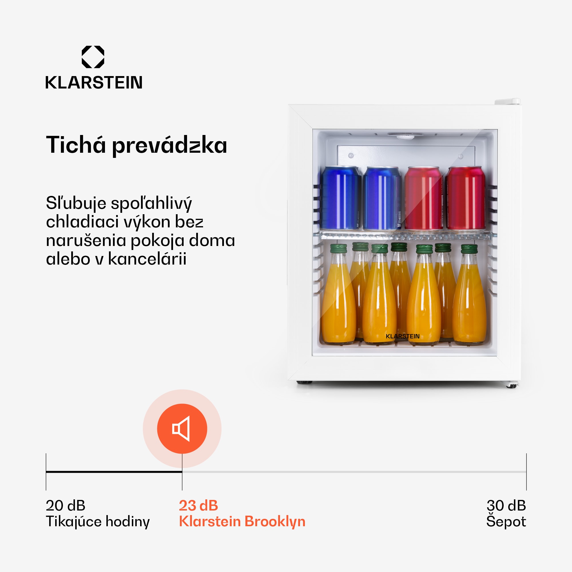 Klarstein Brooklyn 24, mini chladnička, sklenené dvierka, LED osvetlenie, police – Obrázok 5