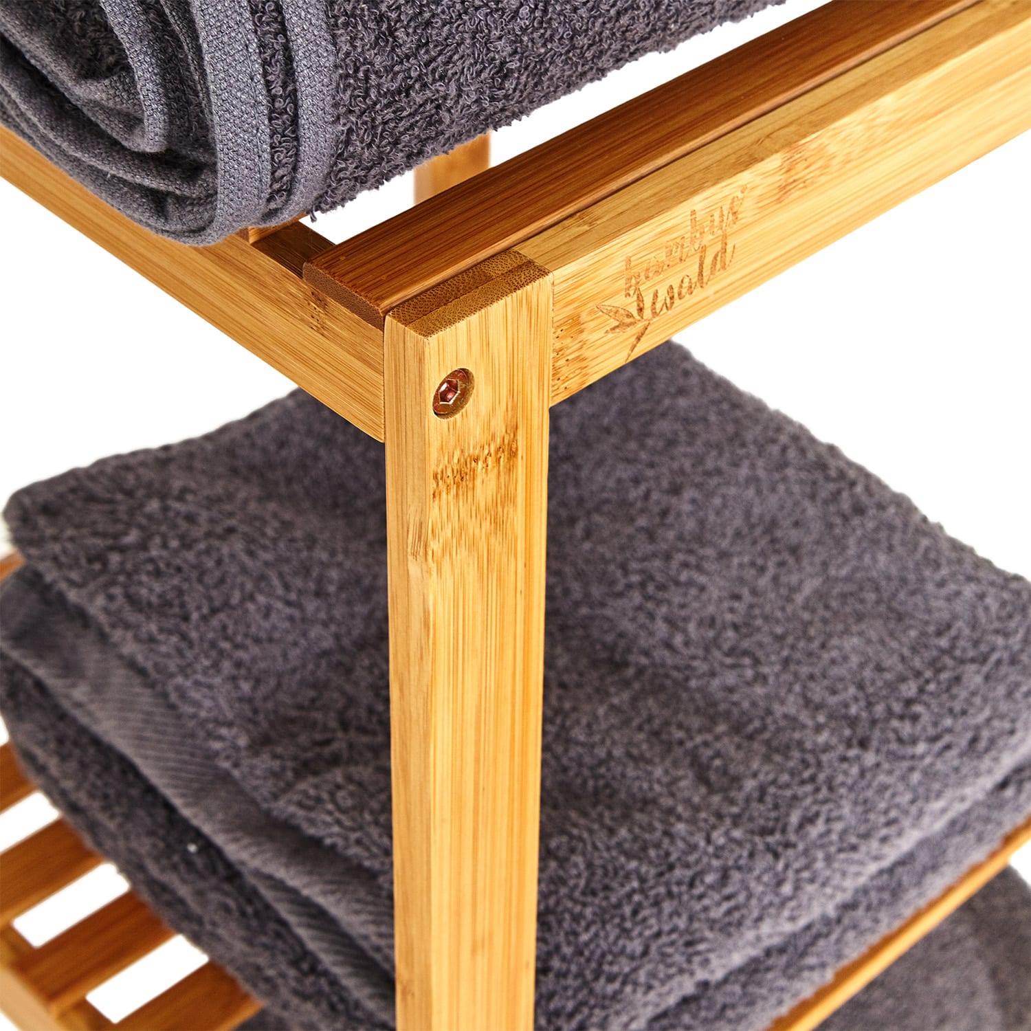 Blumfeldt Regál, viacúčelový regál, 4 úrovne, 34 × 110 × 33 cm (Š × V × H), kombinovateľný, bambus – Obrázok 4