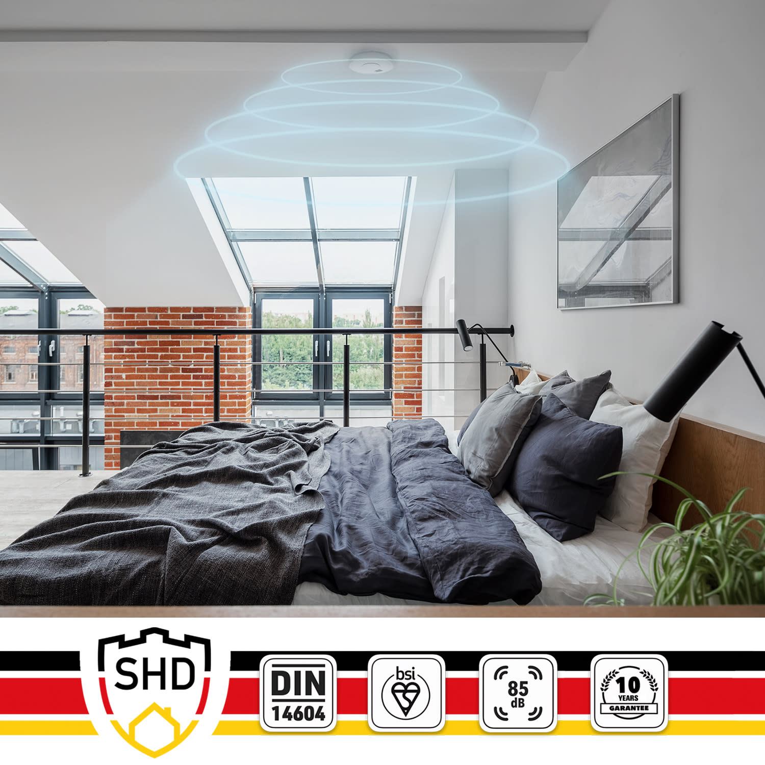 SHD by oneConcept Detektor dymu DOF19, plast, výstražný signál: 85 dB, 9V na batérie – Obrázok 4