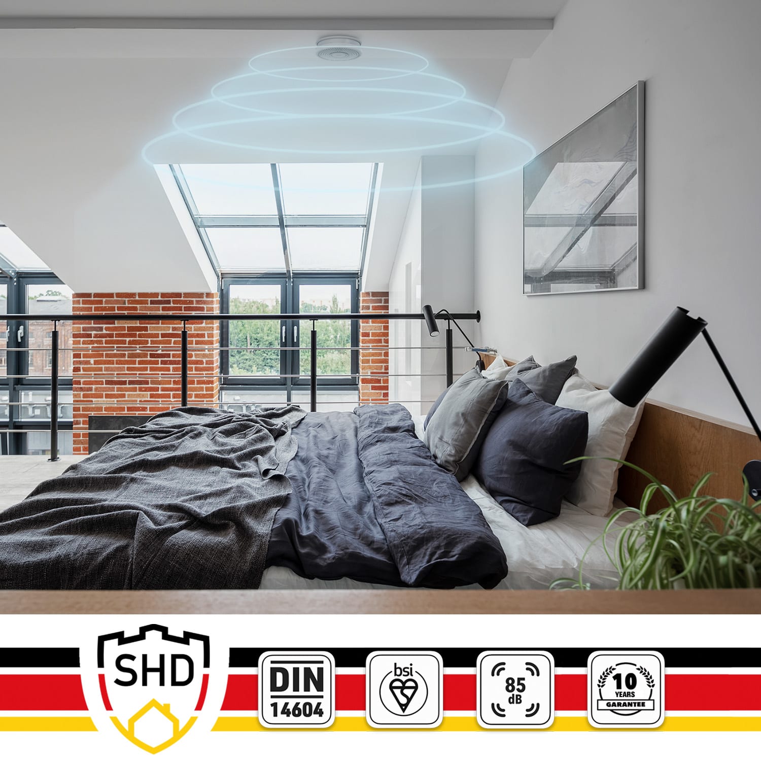 SHD by oneConcept DOF39, Detektor dymu s magnetickým držiakom Magnetic Mount v súprave – Obrázok 5