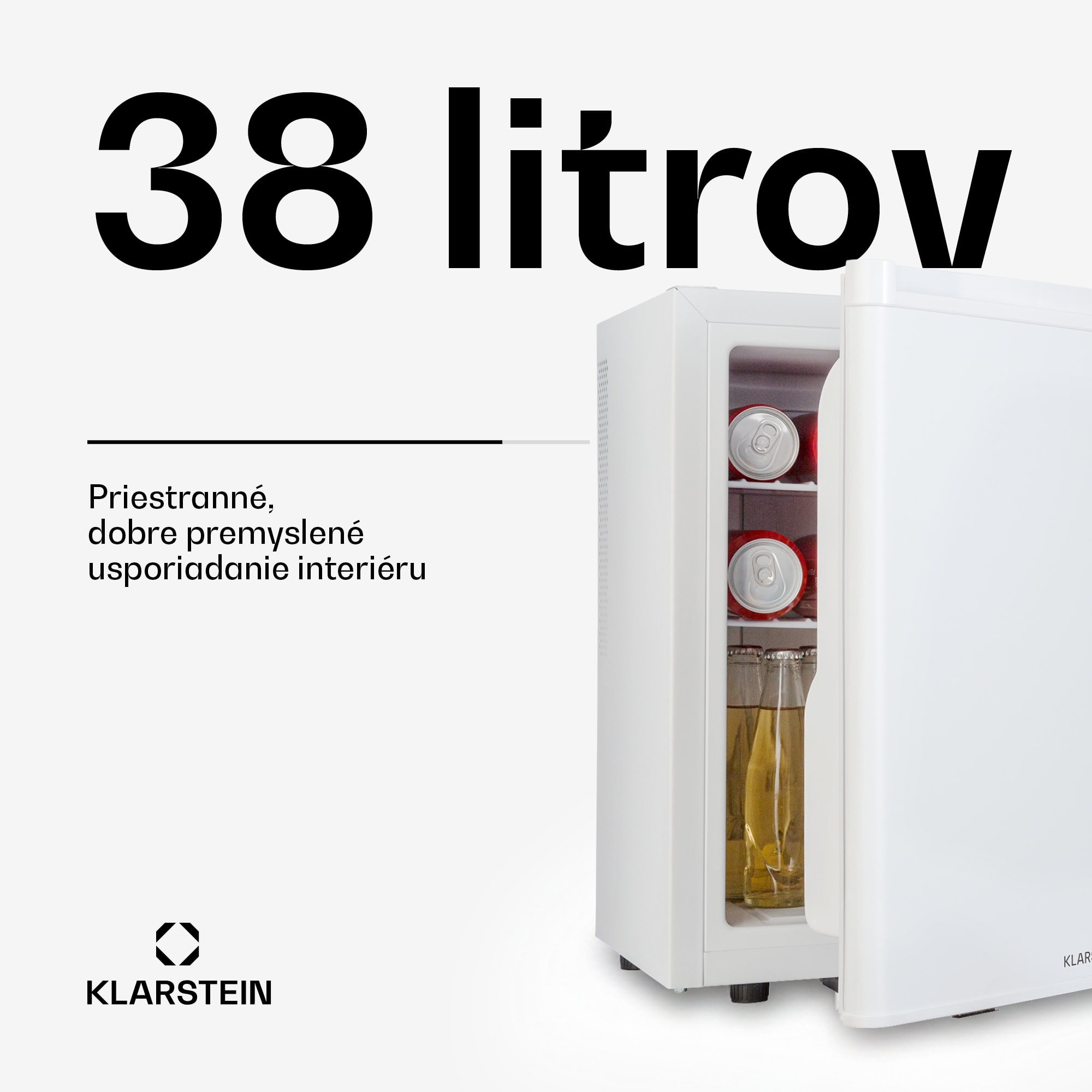 Klarstein Happy Hour 38, mini chladnička, minibar, chladnička na nápoje, 38 l, 26 dB
