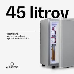 Klarstein Happy Hour 45, mini chladnička, minibar, chladnička na nápoje, 45 l, 26 dB