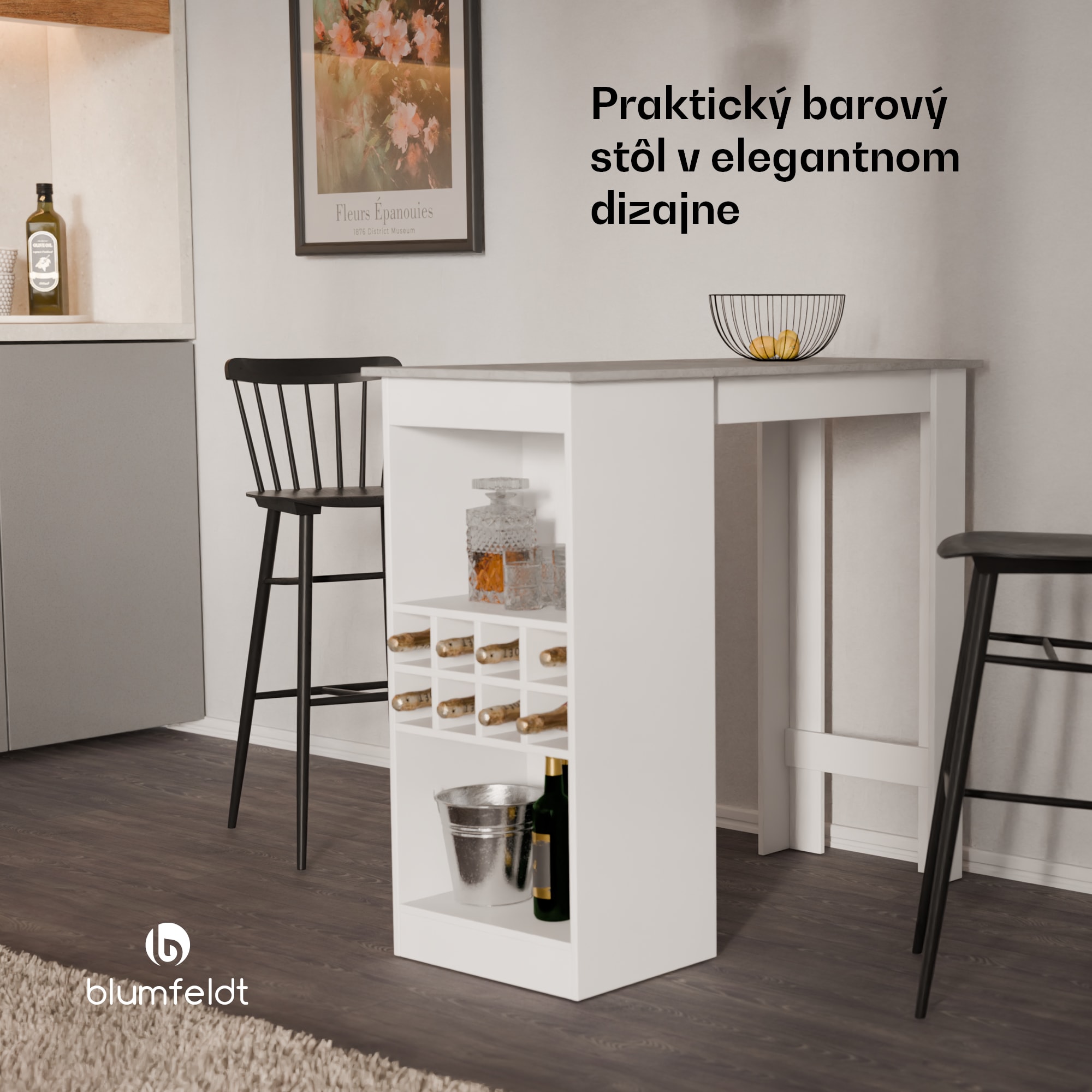 Blumfeldt Bellshill, barový stôl, pultový stôl, domáci bar