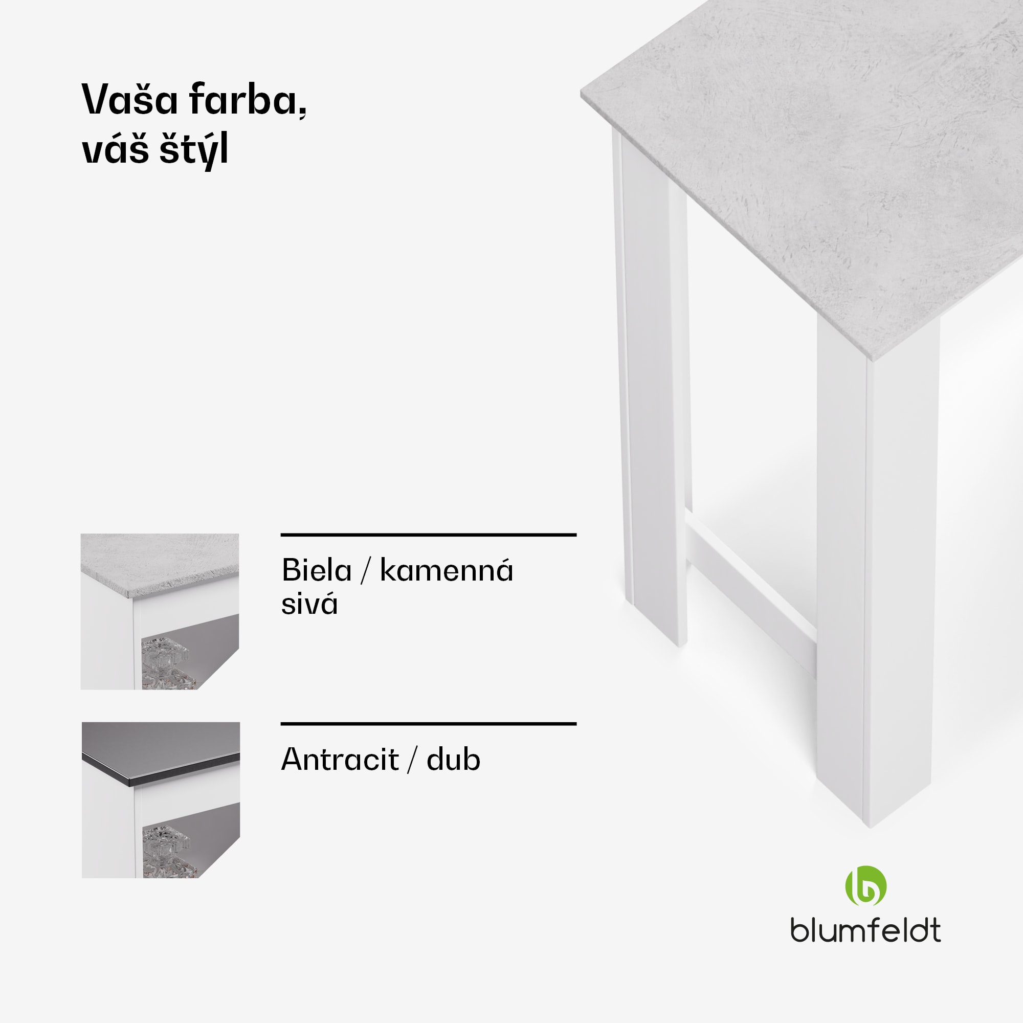 Blumfeldt Bellshill, barový stôl, pultový stôl, domáci bar – Obrázok 3