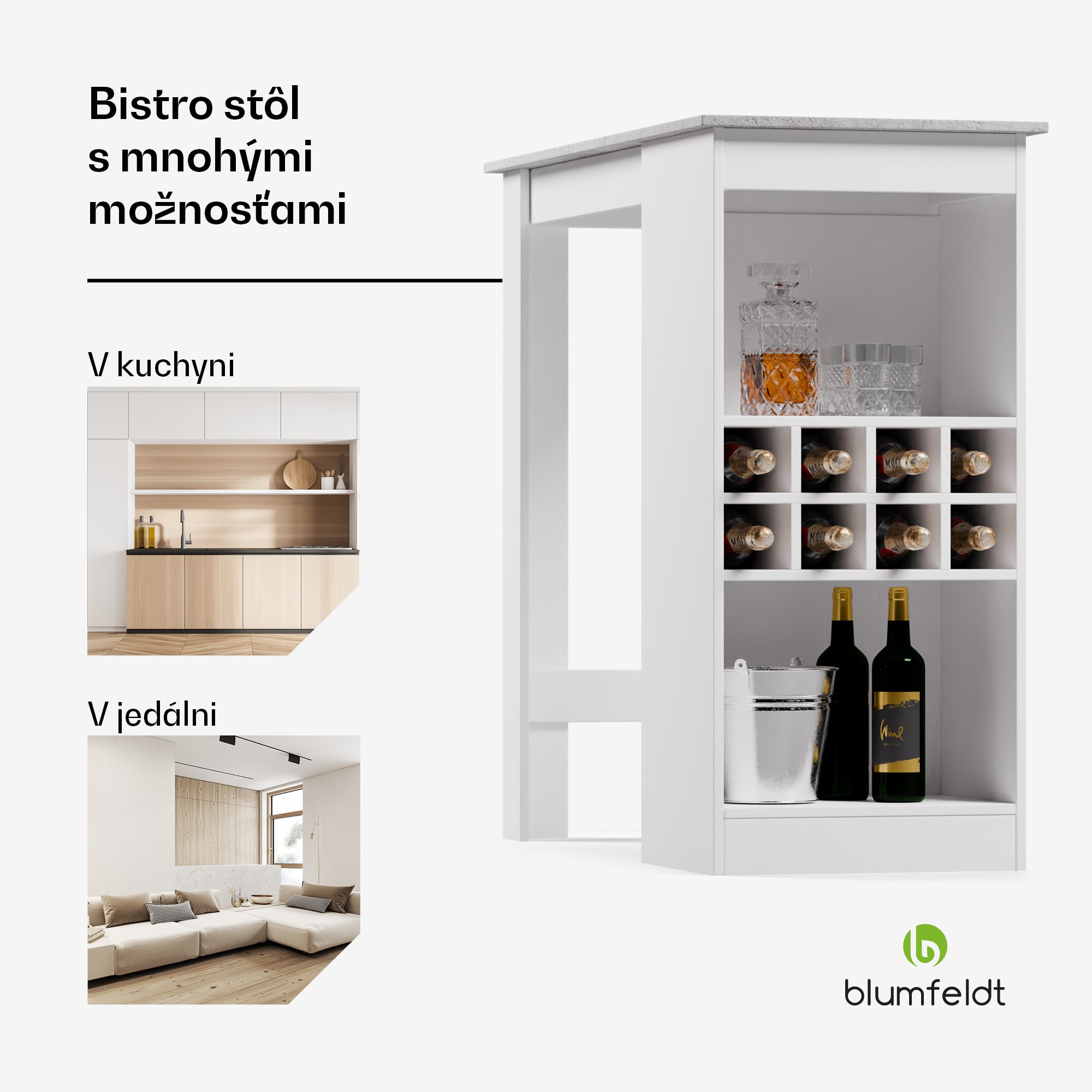 Blumfeldt Bellshill, barový stôl, pultový stôl, domáci bar – Obrázok 4