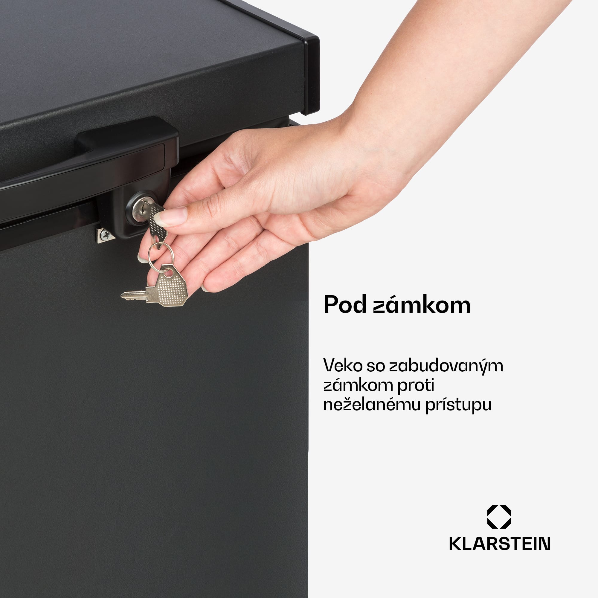 Klarstein Iceblokk 80, mraziaci box, voľne stojaci, 78 l, uzamykateľný, energet. trieda F, čierna – Obrázok 5