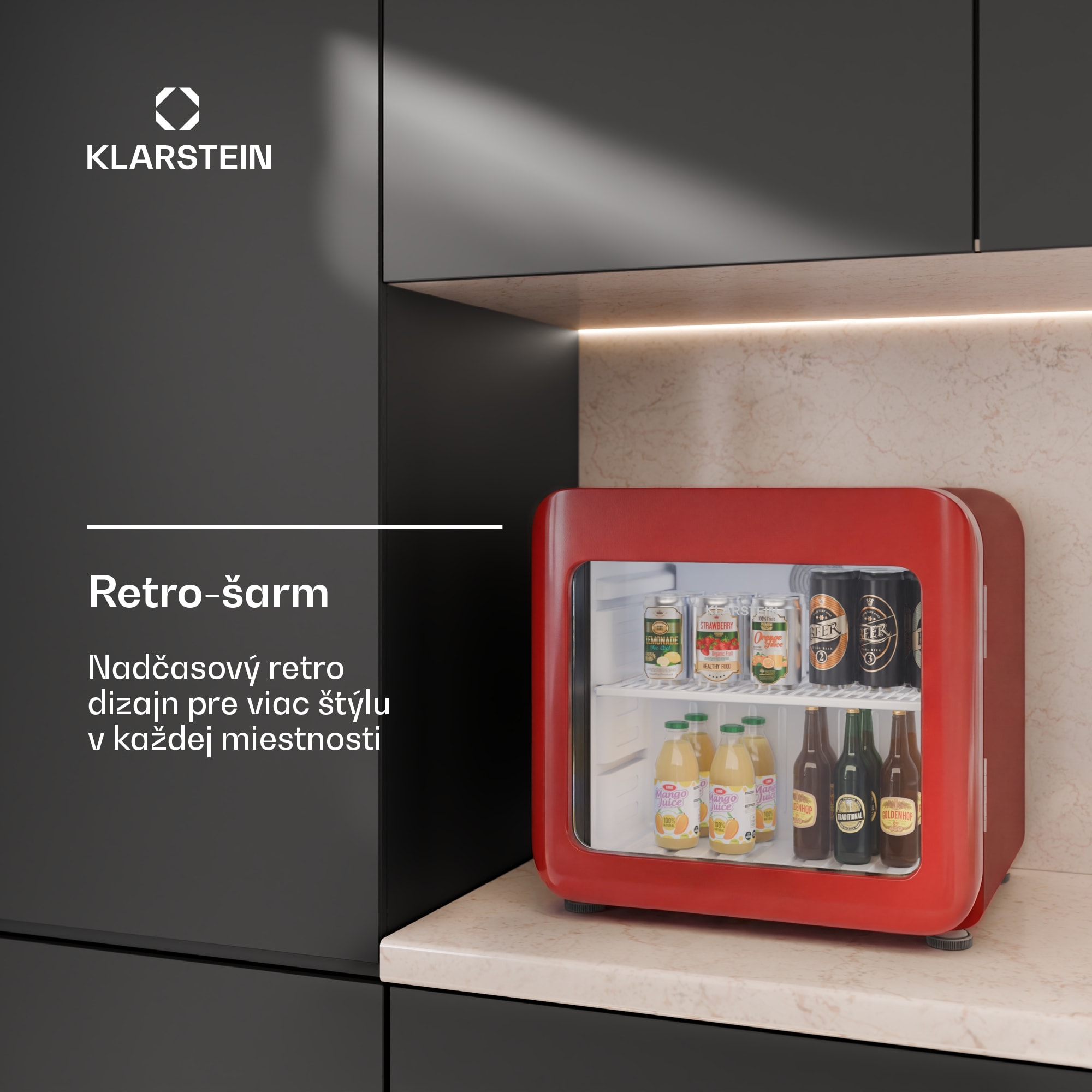 Klarstein Audrey Evo chladič nápojov | 39 x 38 cm | LED vnútorné osvetlenie | 75 W | 42 dB – Obrázok 2