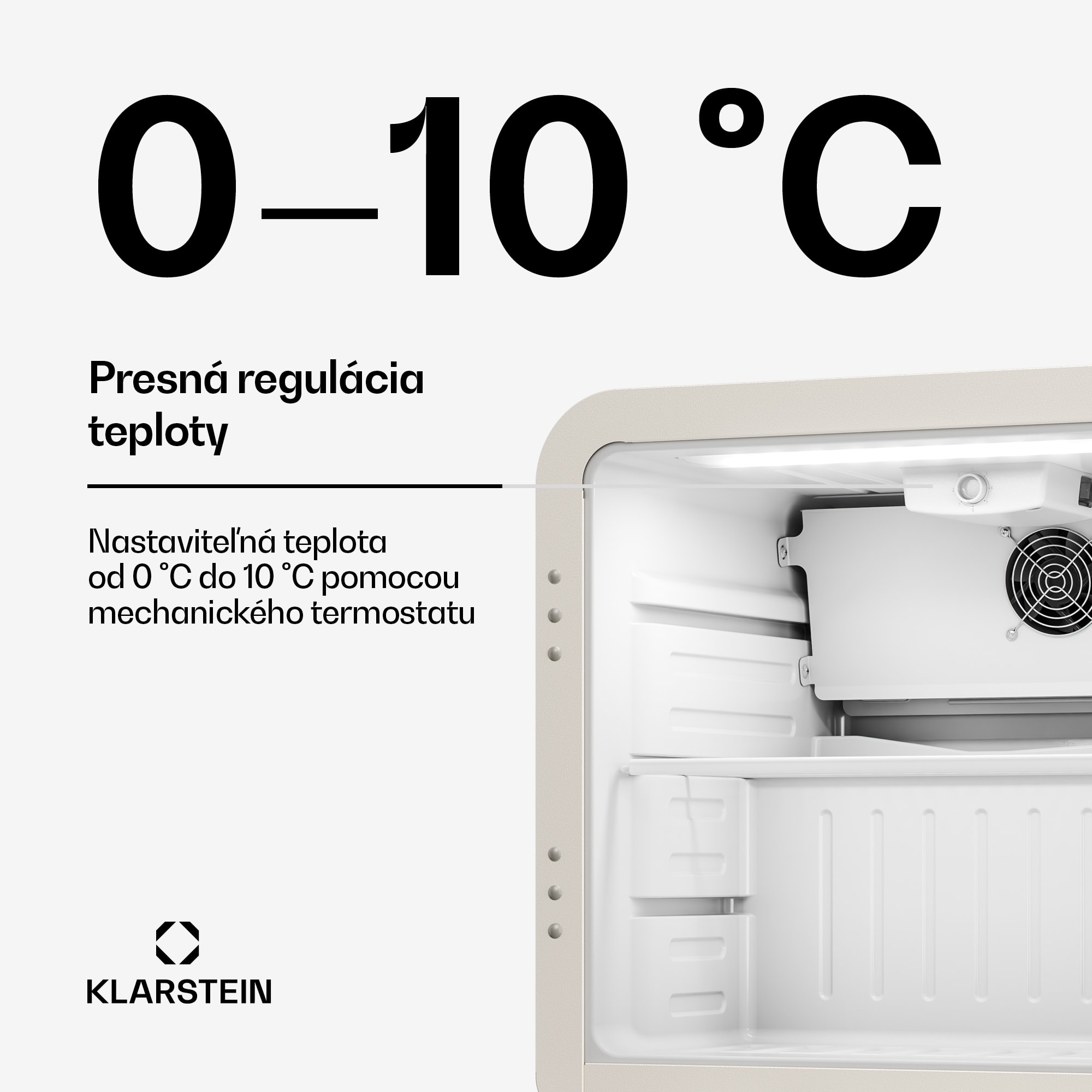 Klarstein Audrey Evo chladič nápojov | 39 x 38 cm | LED vnútorné osvetlenie | 75 W | 42 dB – Obrázok 3