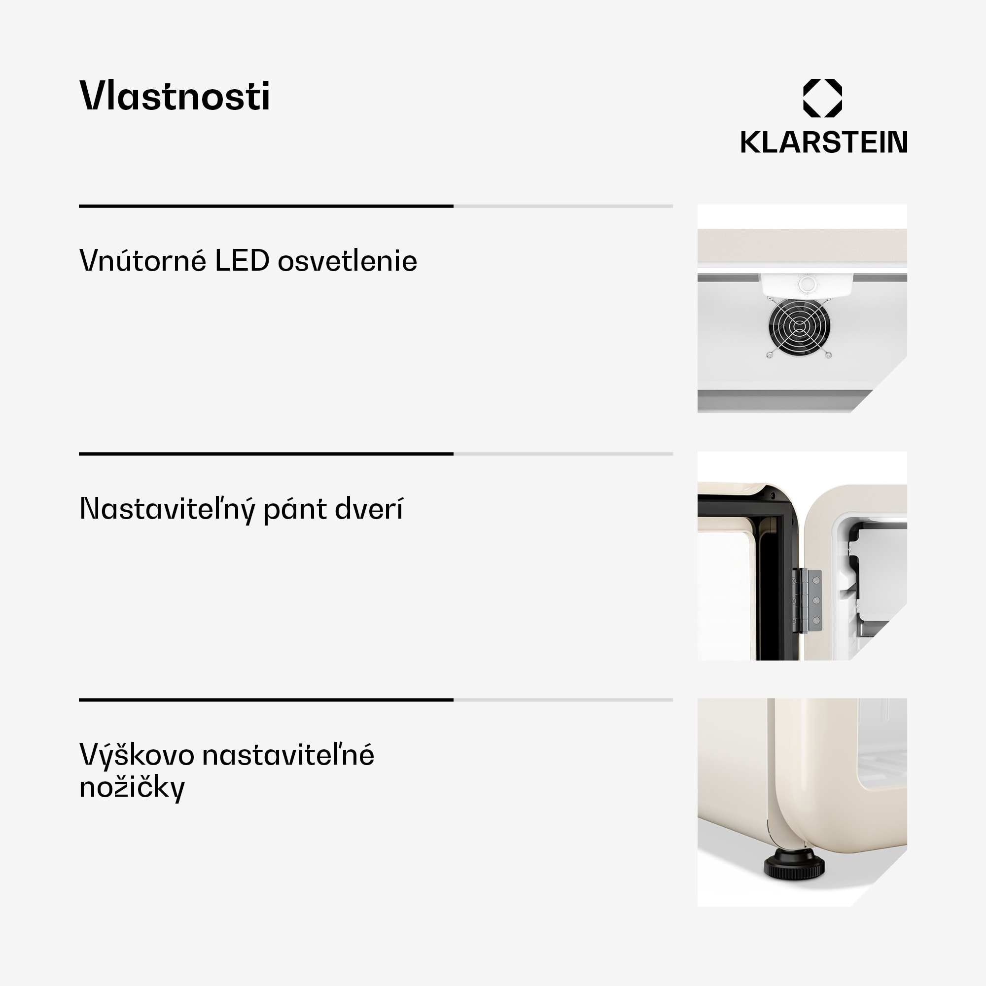 Klarstein Audrey Evo chladič nápojov | 39 x 38 cm | LED vnútorné osvetlenie | 75 W | 42 dB – Obrázok 5