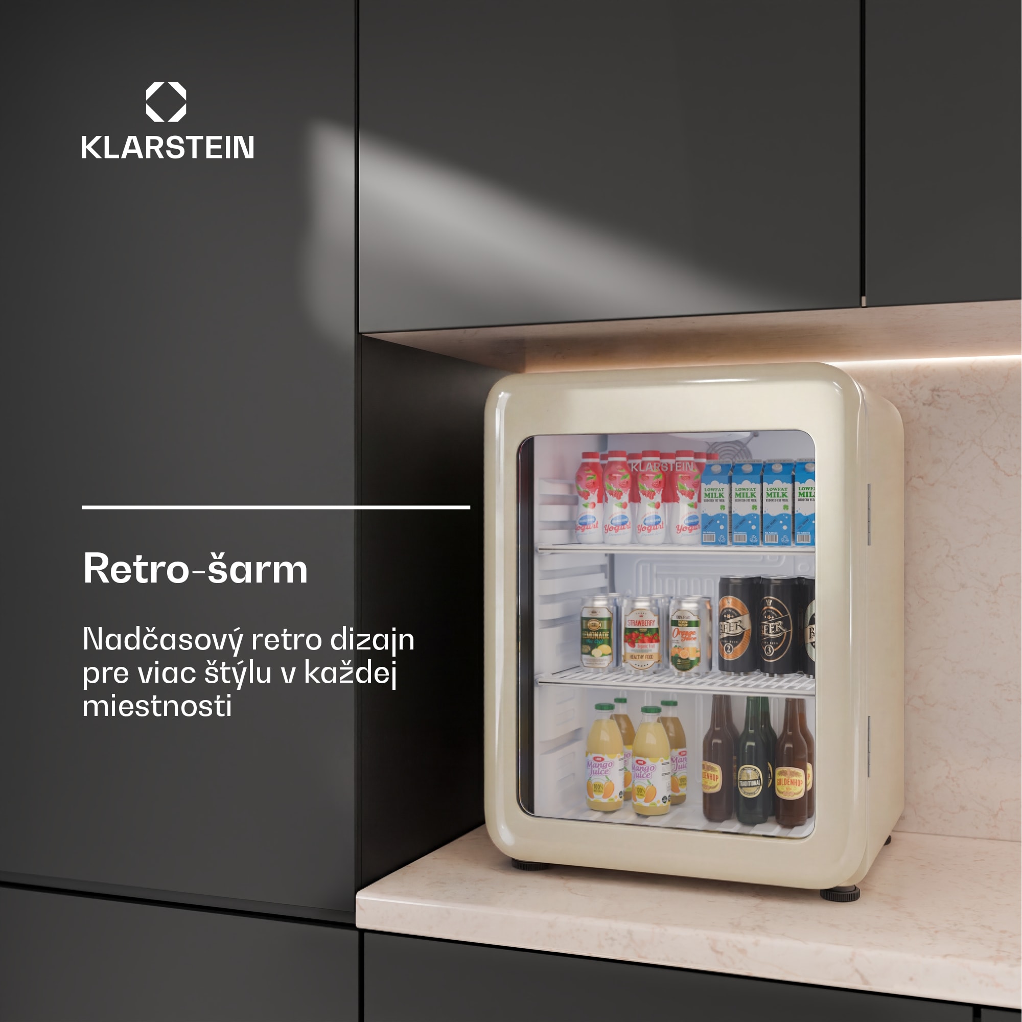 Klarstein Audrey Evo chladič nápojov | 56 x 38 cm | LED vnútorné osvetlenie | 85 W | 42 dB – Obrázok 2