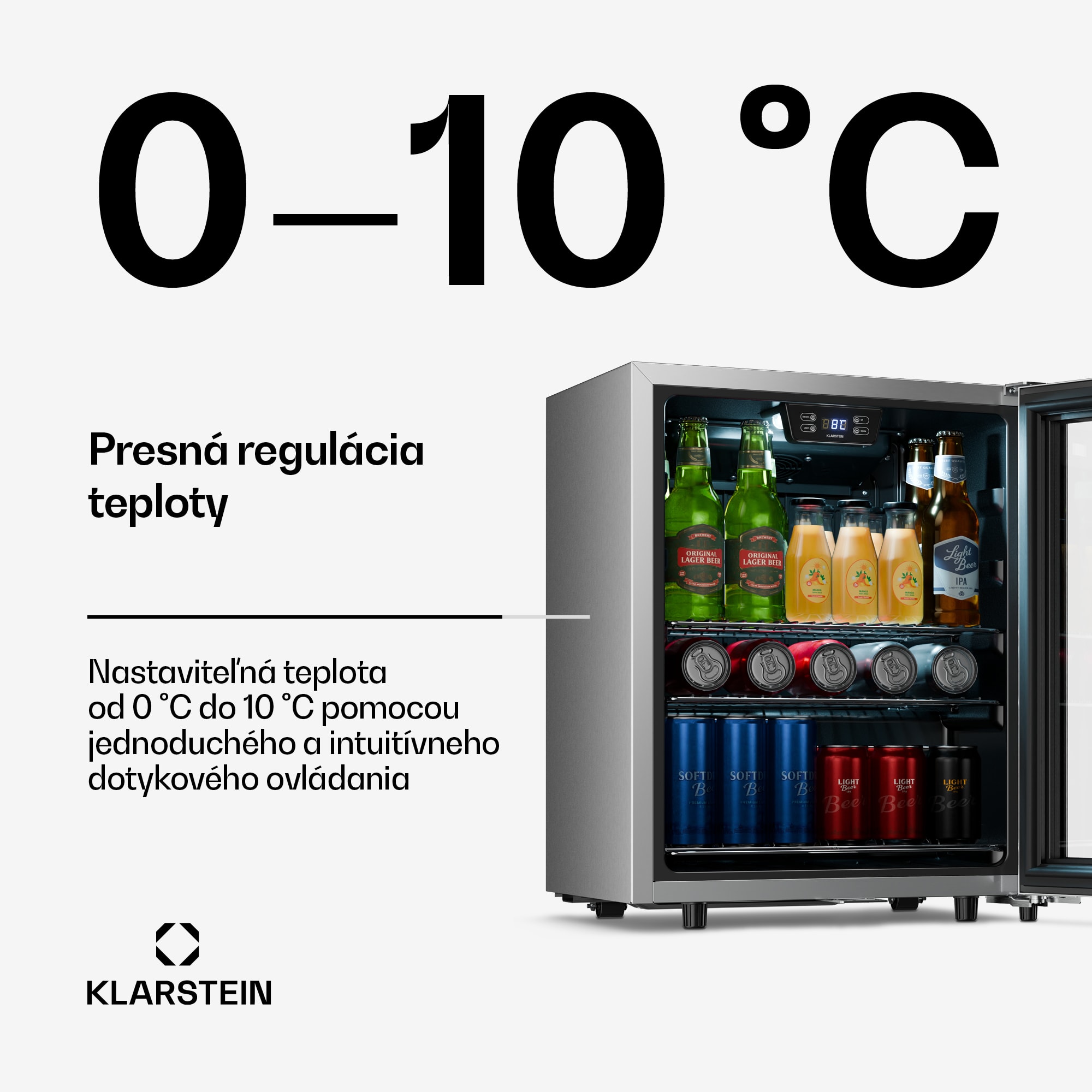 Klarstein LuxeChill chladnička na nápoje | 64 x 48 cm | LED vnútorné osvetlenie | Čierna – Obrázok 3