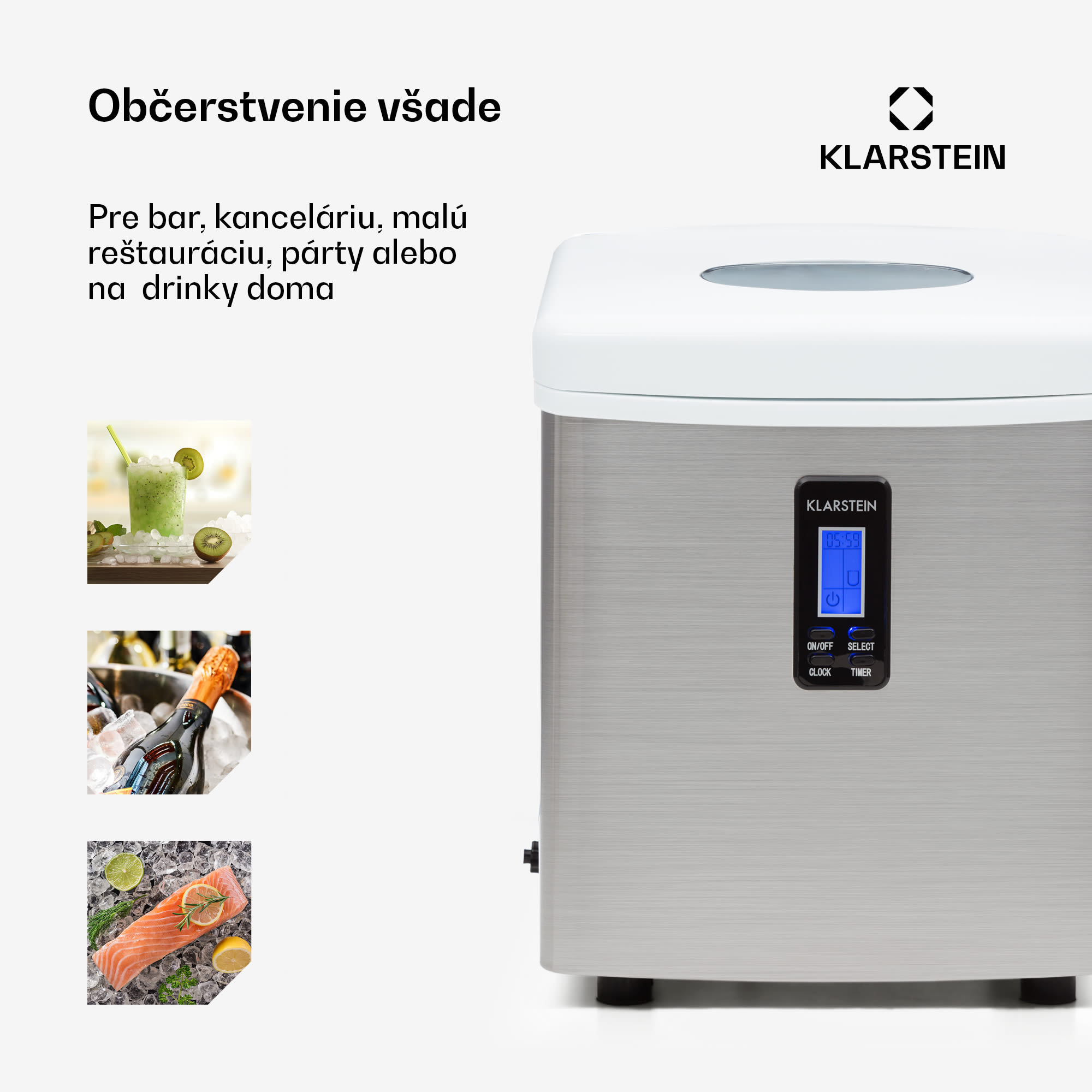 Klarstein Mr. Black-Frost, výrobník ľadu, 150 W, stroj na výrobu ľadu – Obrázok 3