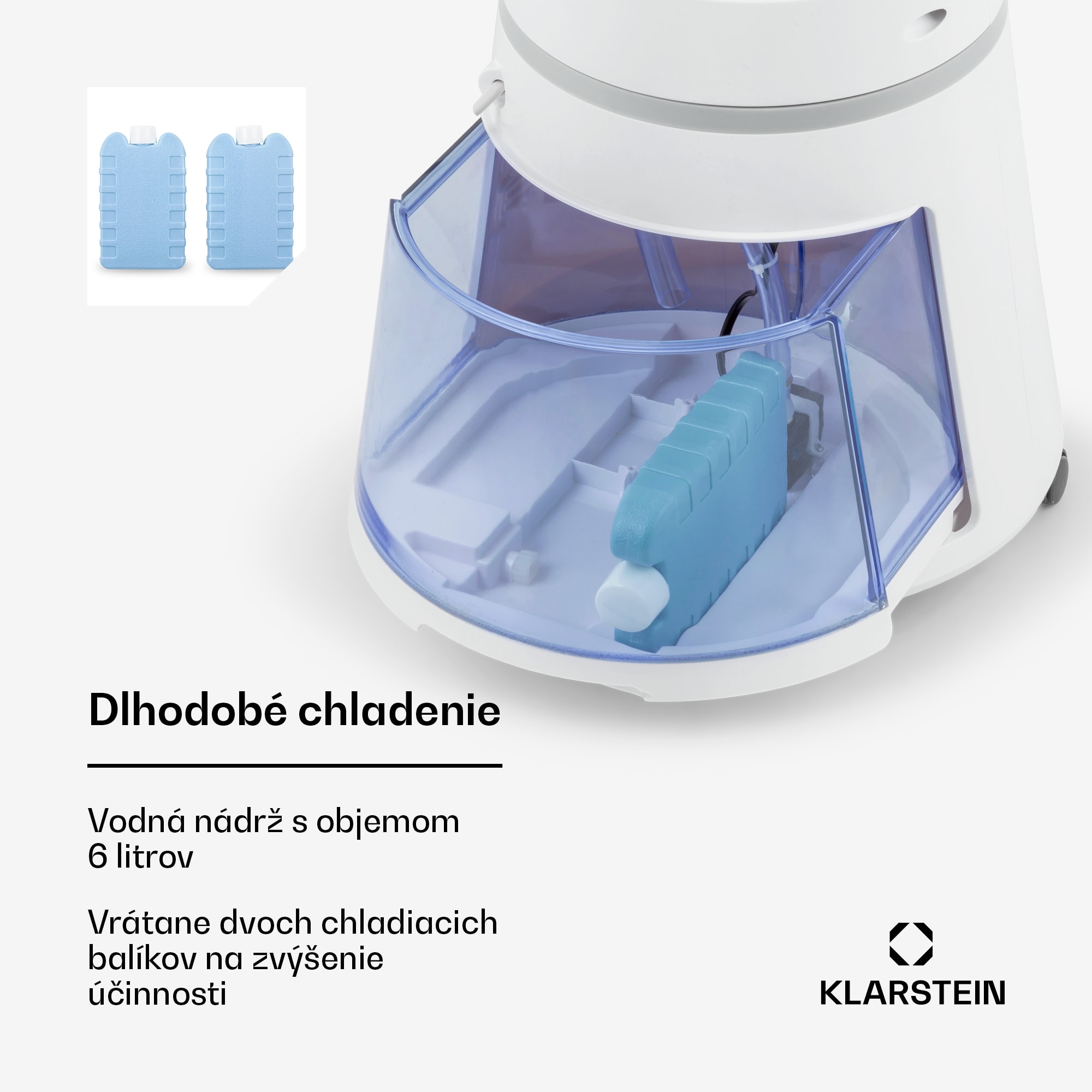 Klarstein Skyscraper Ice, 4 v 1 ochladzovač vzduchu, ventilátor, čistička vzduchu, zvlhčovač, 45 W, 180 m³/h, oscilácia, mobilný, diaľkové ovládanie – Obrázok 4