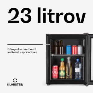 Klarstein Brooklyn 24, mini chladnička, sklenené dvierka, LED osvetlenie, police