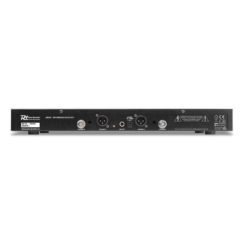 Power Dynamics PD632C 2X, 20-kanálová sada UHF bezdrôtových mikrofónov, 1 x ručný/1 x headset mikrofón – Obrázok 2
