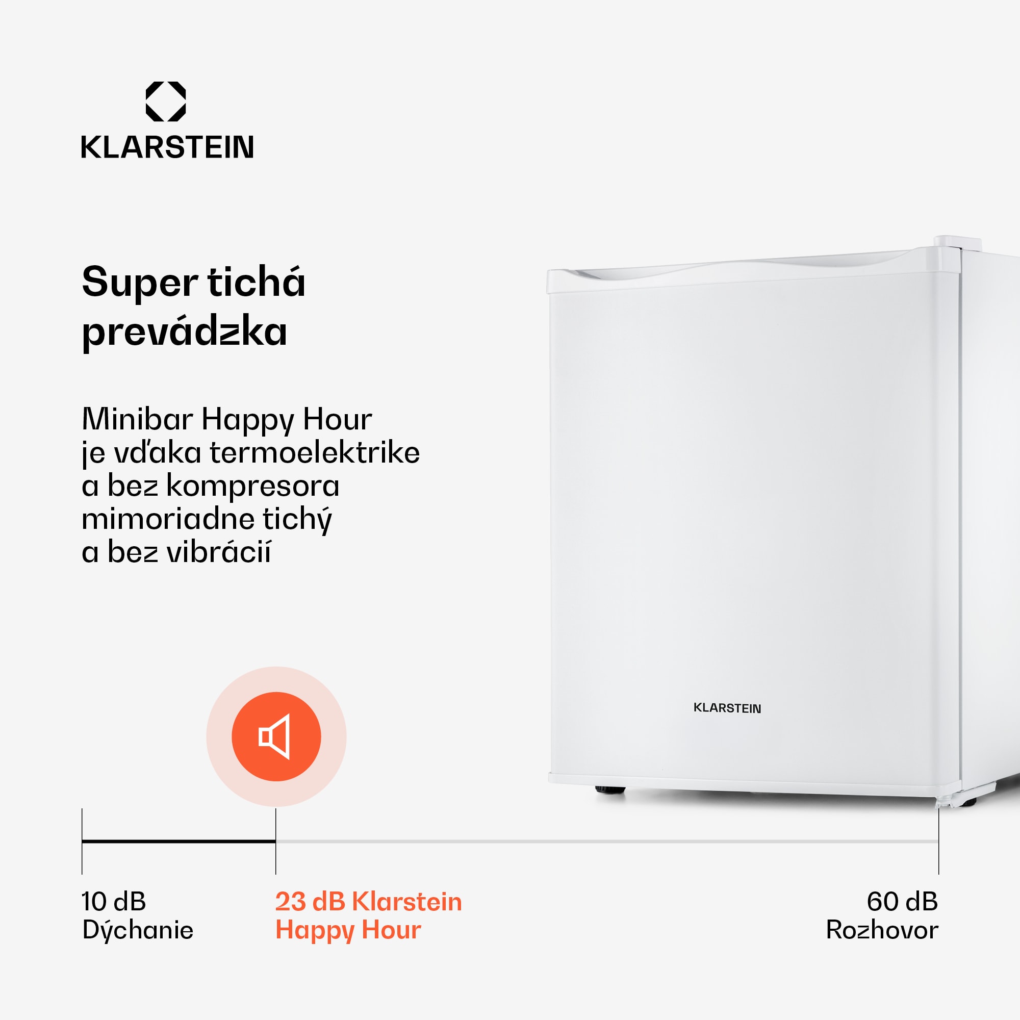 Klarstein Happy Hour, minibar, 5-15°C, energet. trieda G, tichý, 23dB, LED svetlo – Obrázok 5