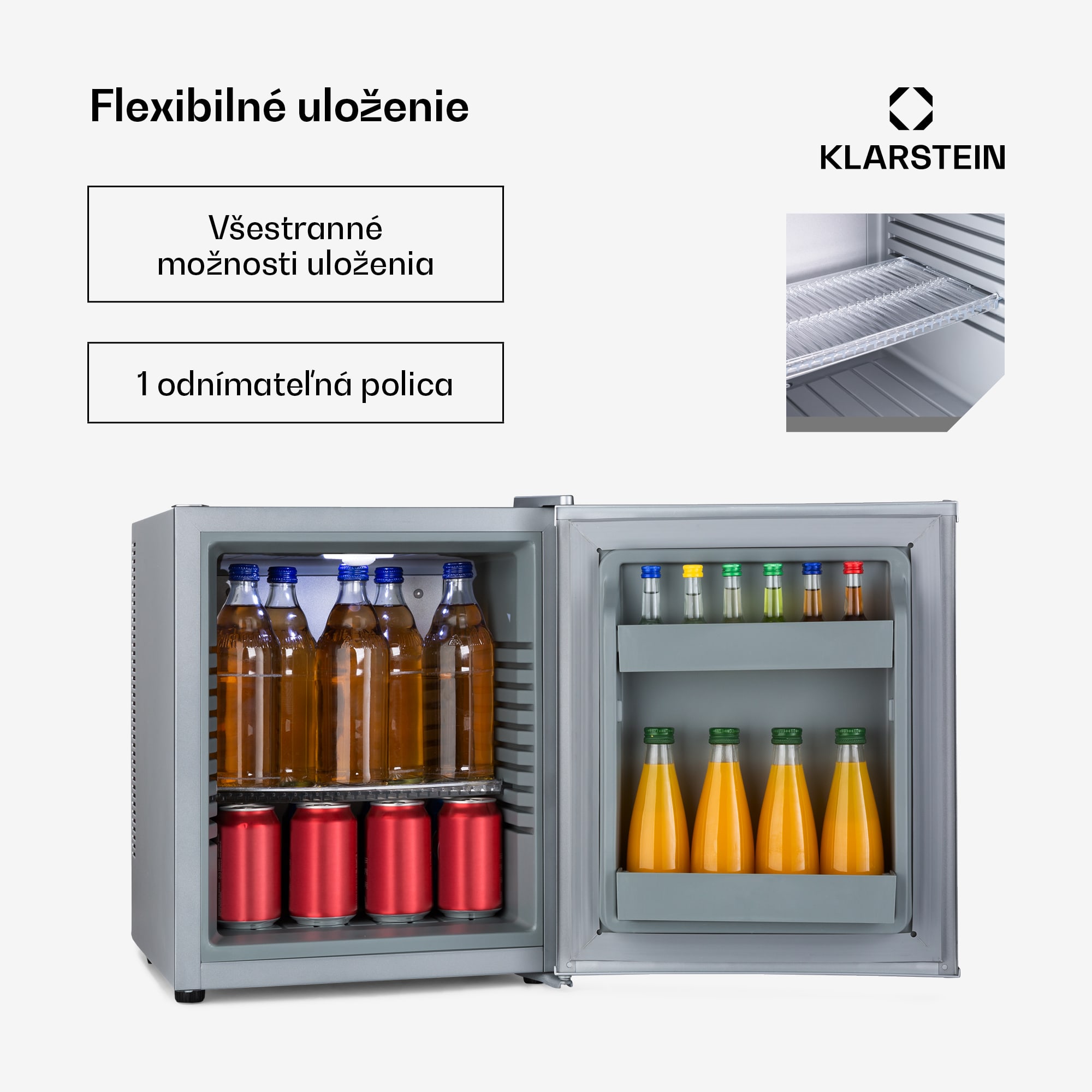 Klarstein Happy Hour 30, minibar, 30 l, 5-15°C, energet. trieda G, tichý, 25 dB, LED svetlo, biely – Obrázok 4