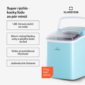 Klarstein Arctic Porter, výrobník ľadu, kužeľovité kúsky ľadu, 12 kg/24 h, nehrdzavejúca oceľ
