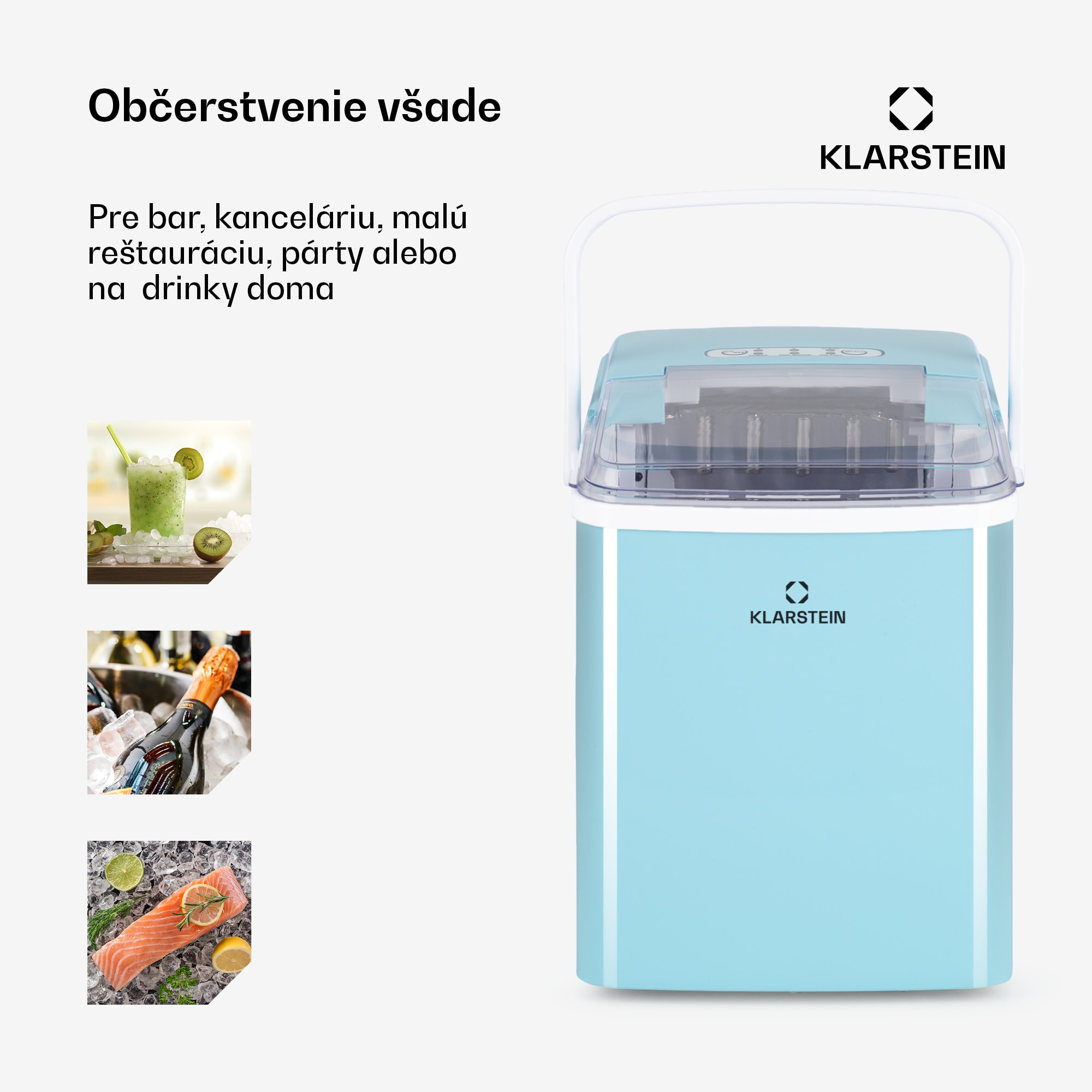 Klarstein Arctic Porter, výrobník ľadu, kužeľovité kúsky ľadu, 12 kg/24 h, nehrdzavejúca oceľ – Obrázok 3