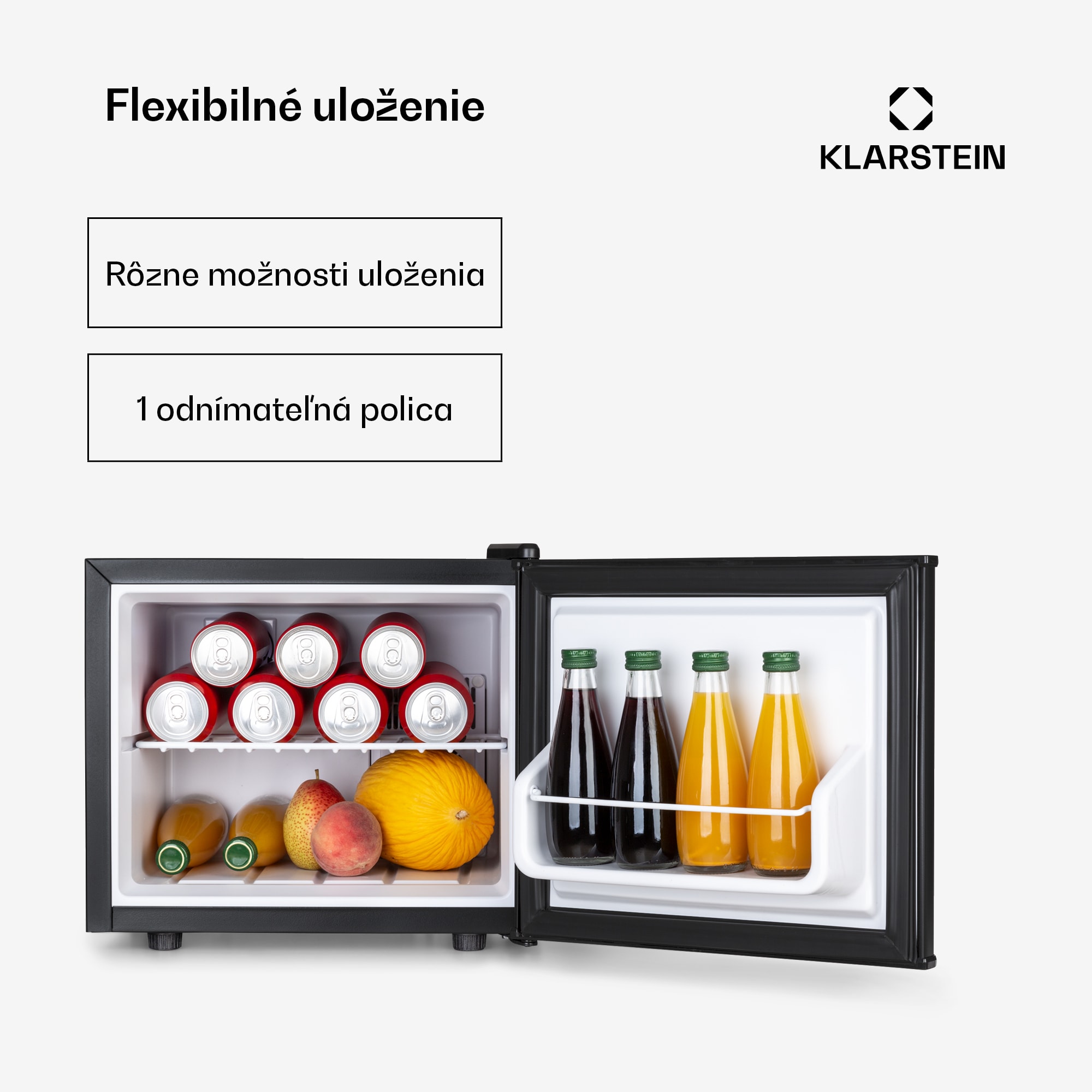 Klarstein Geheimversteck, mini chladnička, 17 l, 2 úrovne, 26dB, termoelektrická – Obrázok 4