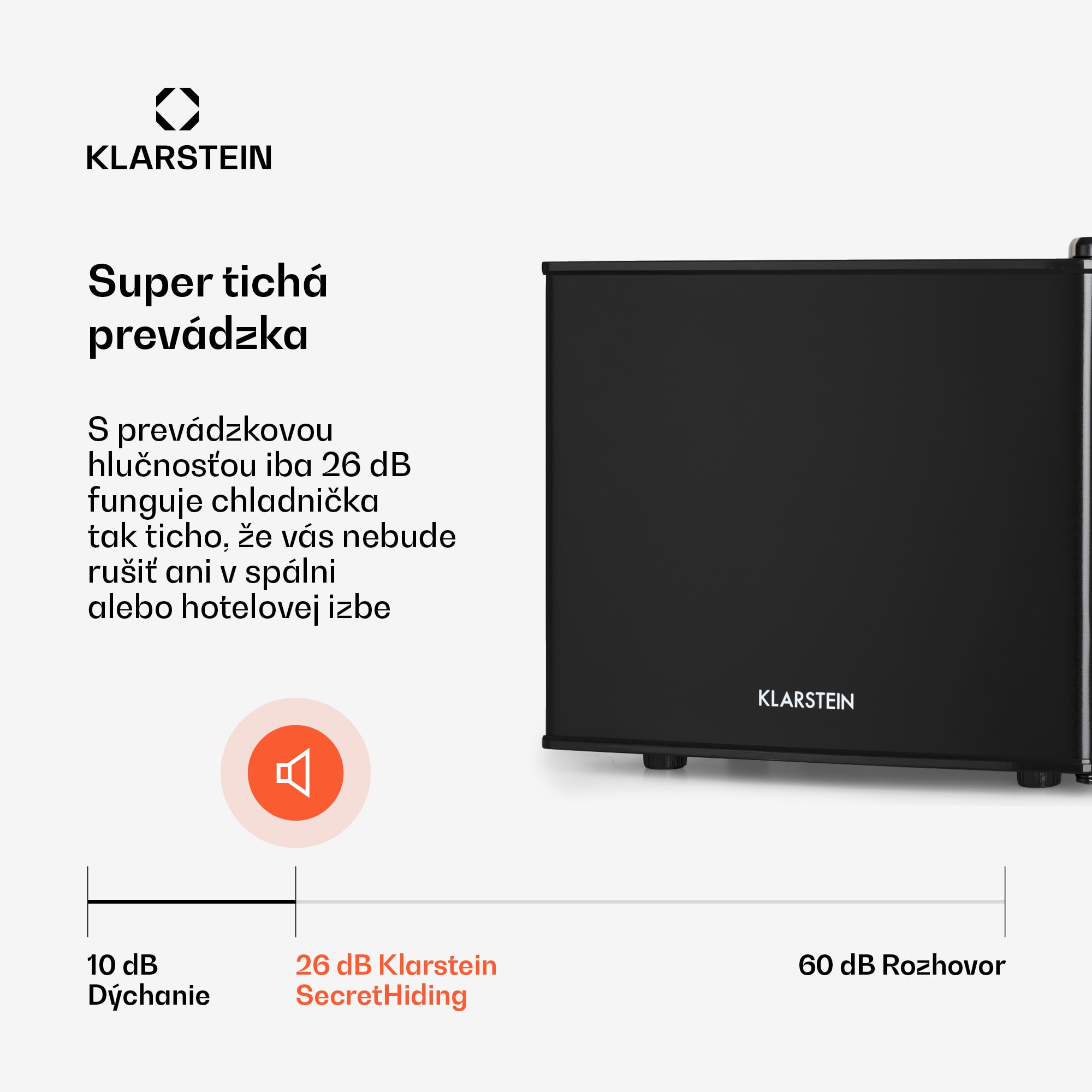 Klarstein Geheimversteck, mini chladnička, 17 l, 2 úrovne, 26dB, termoelektrická – Obrázok 5