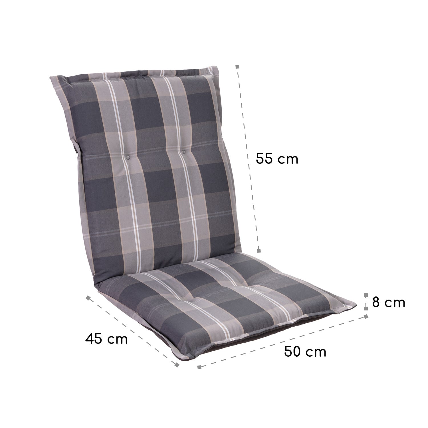 Blumfeldt Prato, čalúnená podložka, podložka na stoličku, podložka na nižšie polohovacie kreslo, na záhradnú stoličku, polyester, 50 × 100 × 8 cm – Obrázok 4