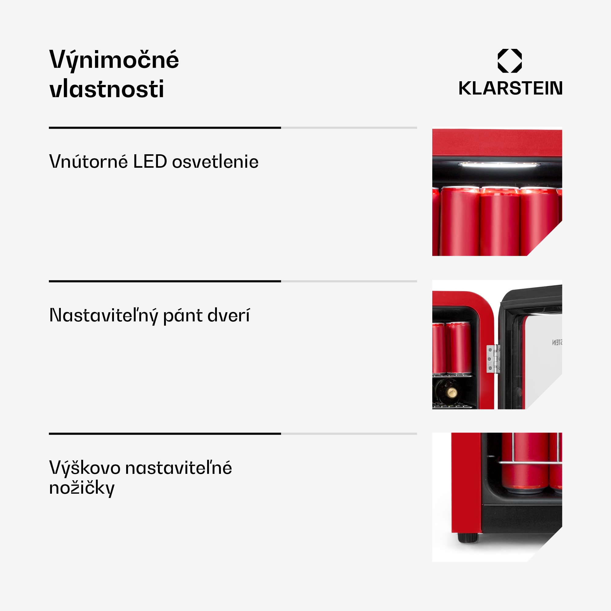 Klarstein PopLife, chladnička na nápoje, chladnička, 115 l, 0-10°C, retro dizajn – Obrázok 5
