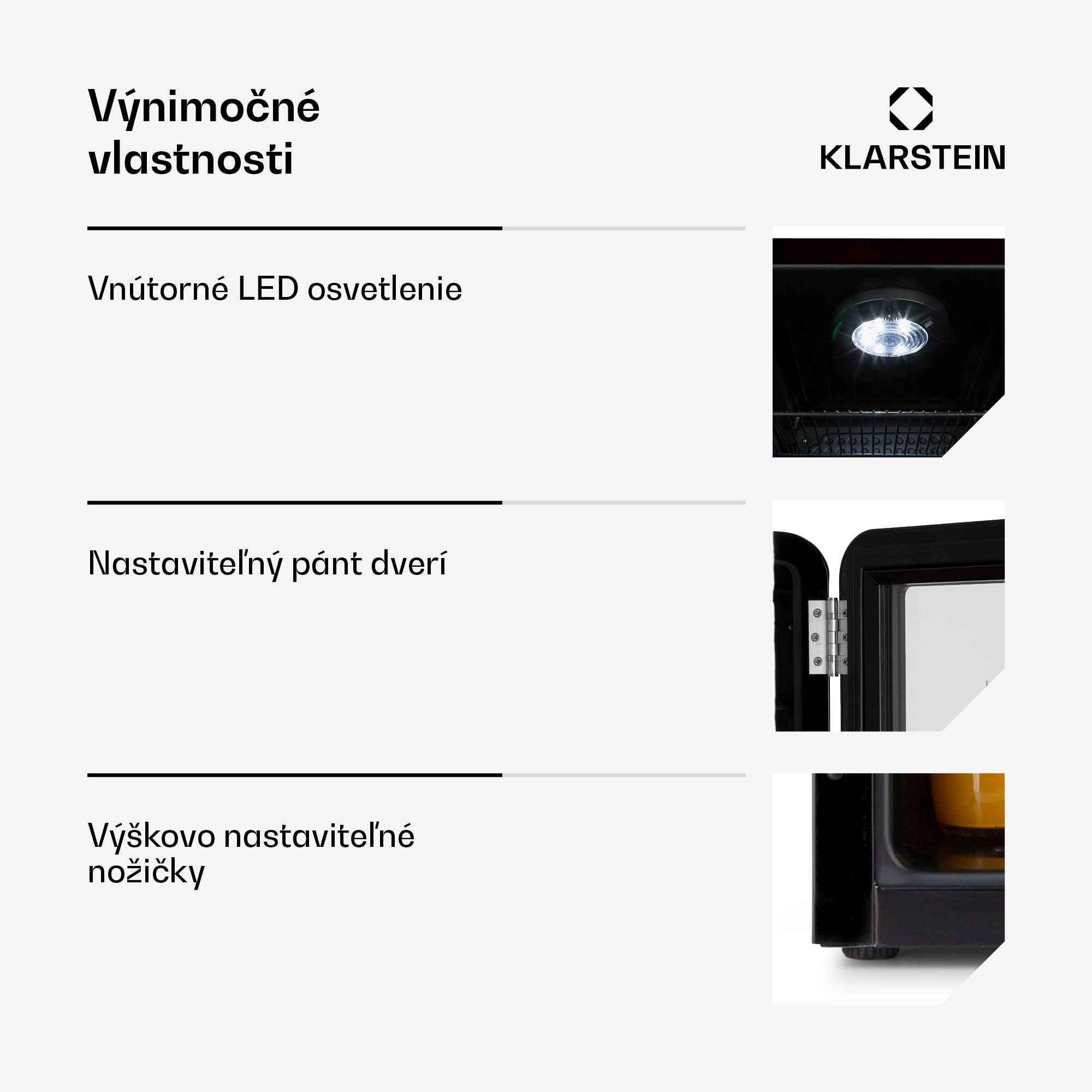 Klarstein PopLife, chladnička na nápoje, chladnička, 70 l, 0-10°C, retro dizajn, LED – Obrázok 5