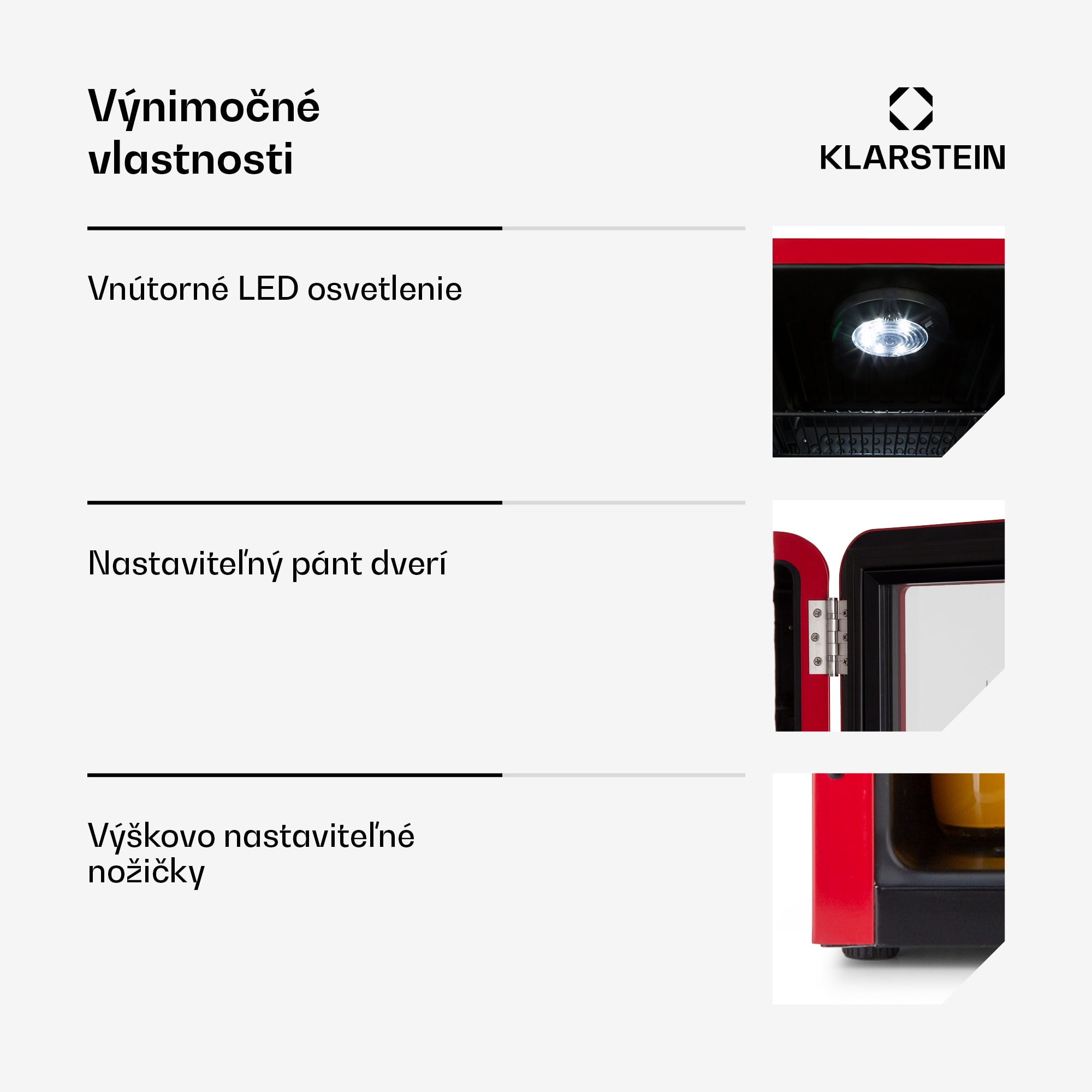 Klarstein PopLife, chladnička na nápoje, chladnička, 70 l, 0-10°C, retro dizajn, LED – Obrázok 5