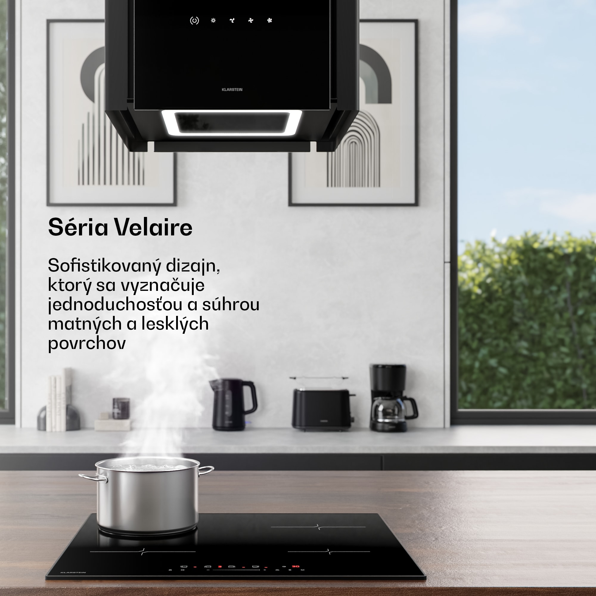 Klarstein Velaire rýchlovarná kanvica | 1,7 litra | 2200 W | Základňa otočná o 360° | Moderný, minimalistický dizajn