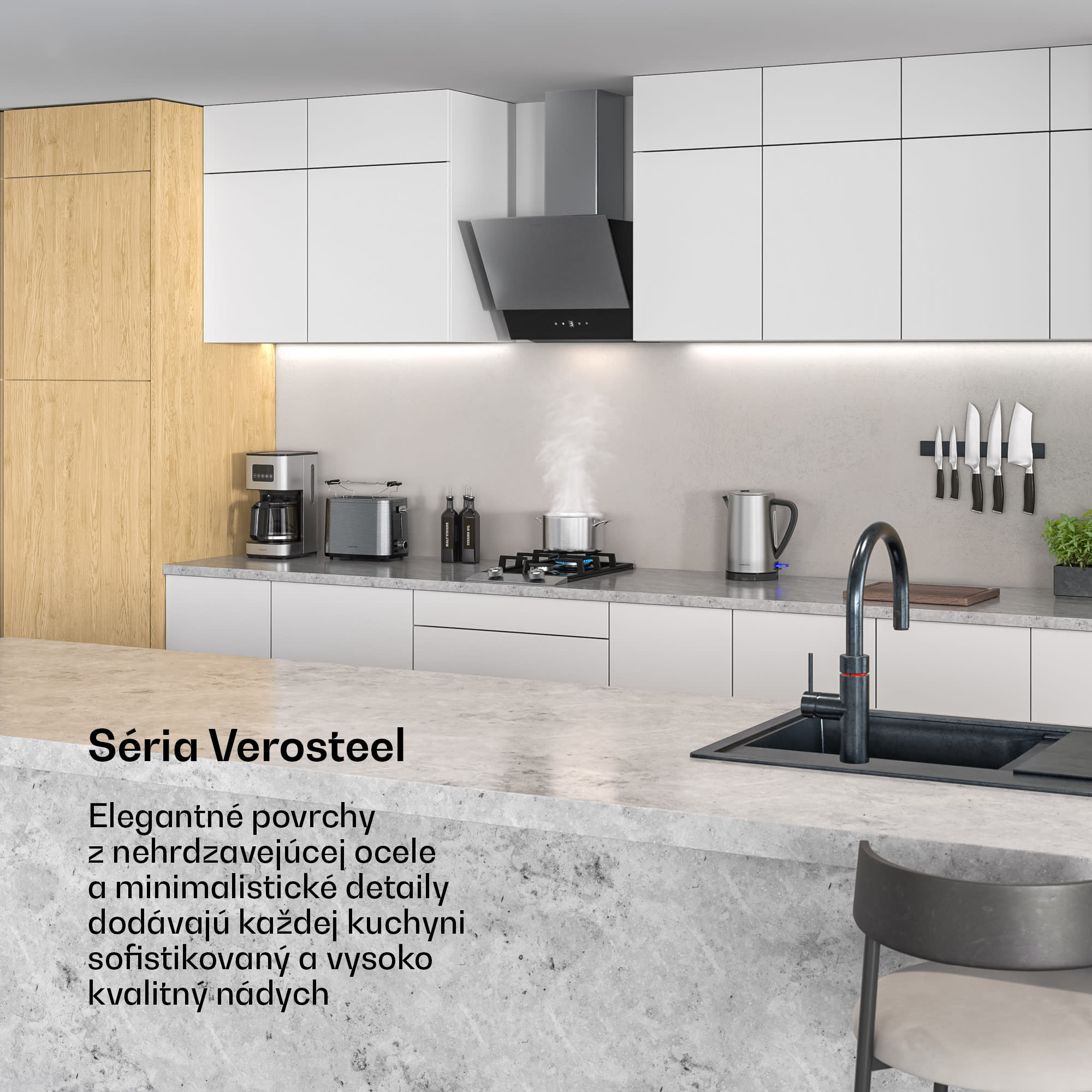 Klarstein Verosteel rýchlovarná kanvica | 1,7 litra | 2200 W | Základňa otočná o 360° | Moderný dizajn z nehrdzavejúcej ocele