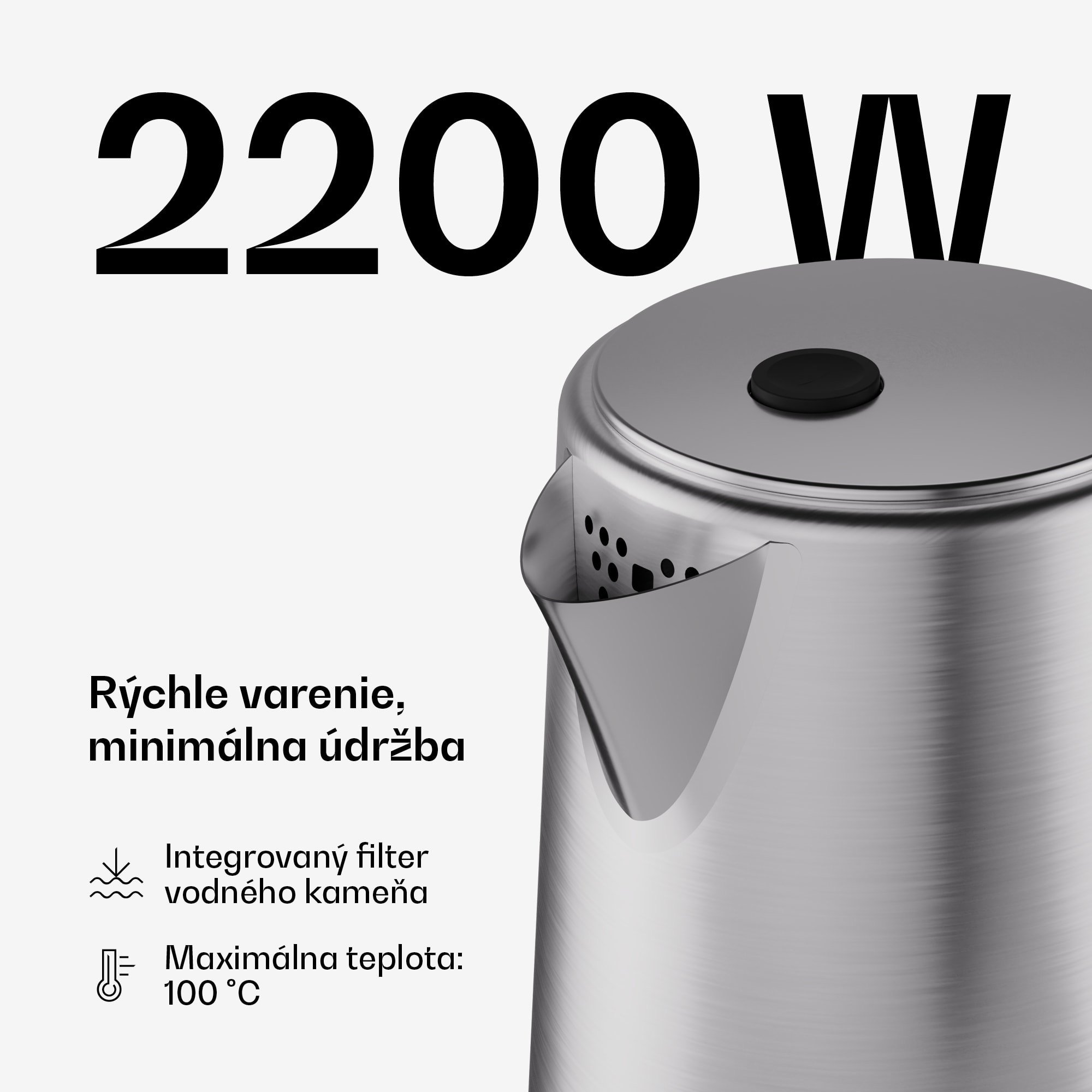 Klarstein Verosteel rýchlovarná kanvica | 1,7 litra | 2200 W | Základňa otočná o 360° | Moderný dizajn z nehrdzavejúcej ocele – Obrázok 4