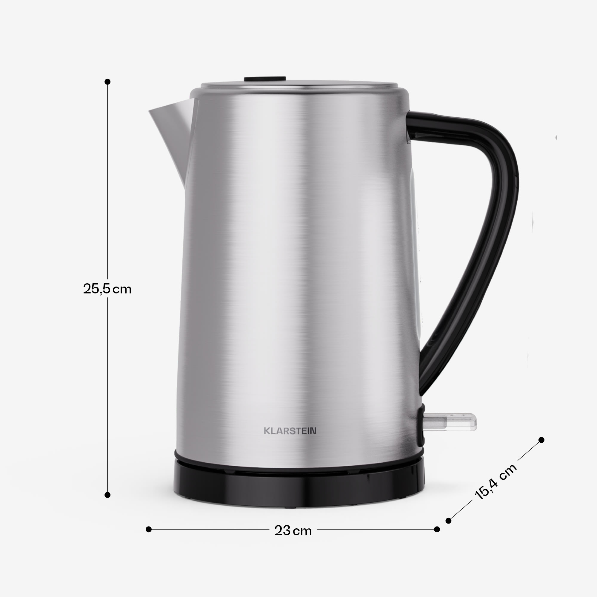Klarstein Verosteel rýchlovarná kanvica | 1,7 litra | 2200 W | Základňa otočná o 360° | Moderný dizajn z nehrdzavejúcej ocele – Obrázok 5