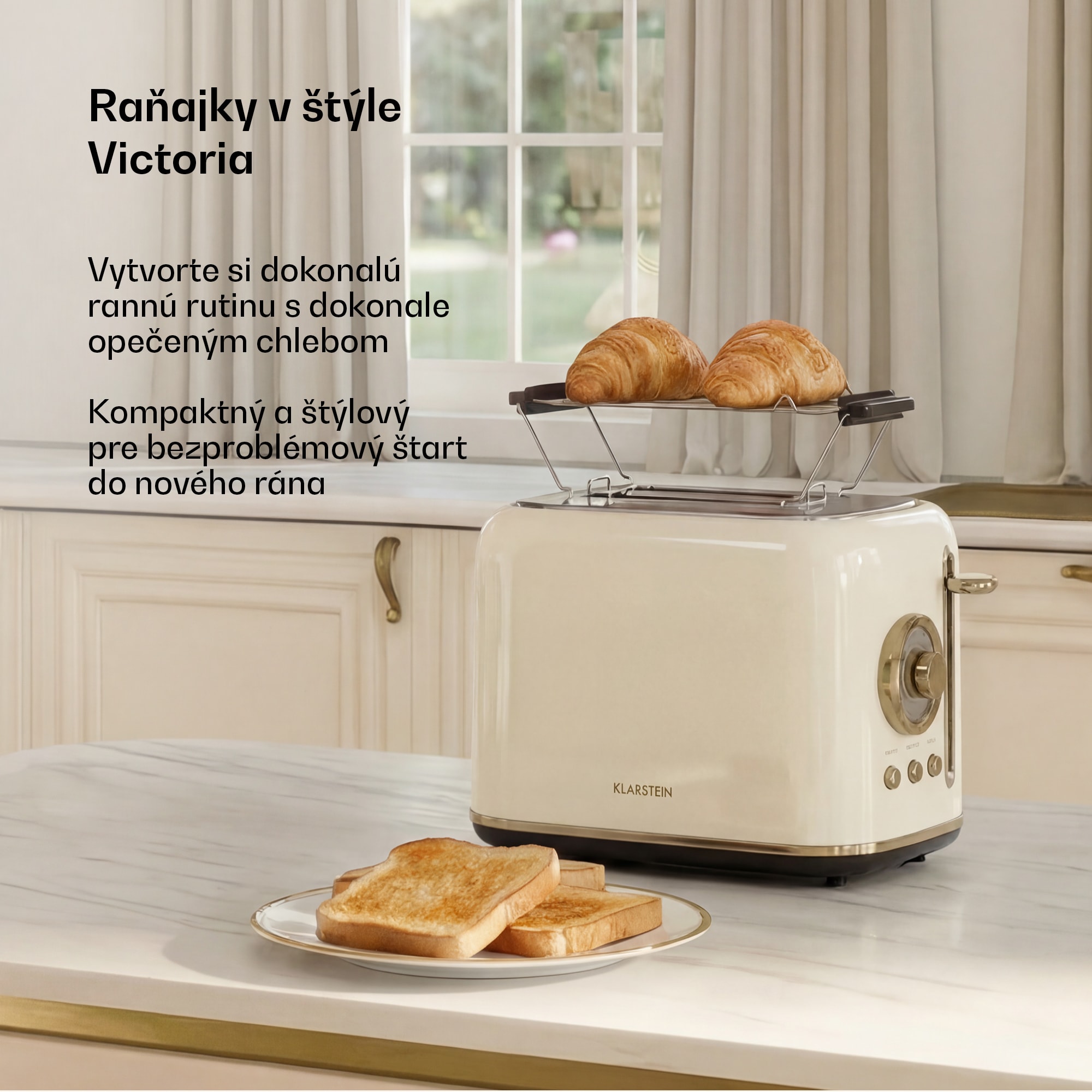 Klarstein Victoria hriankovač | Hriankovač na 2 krajce | 800 W | 7 úrovní opečenia | Ohrievač žemlí – Obrázok 2