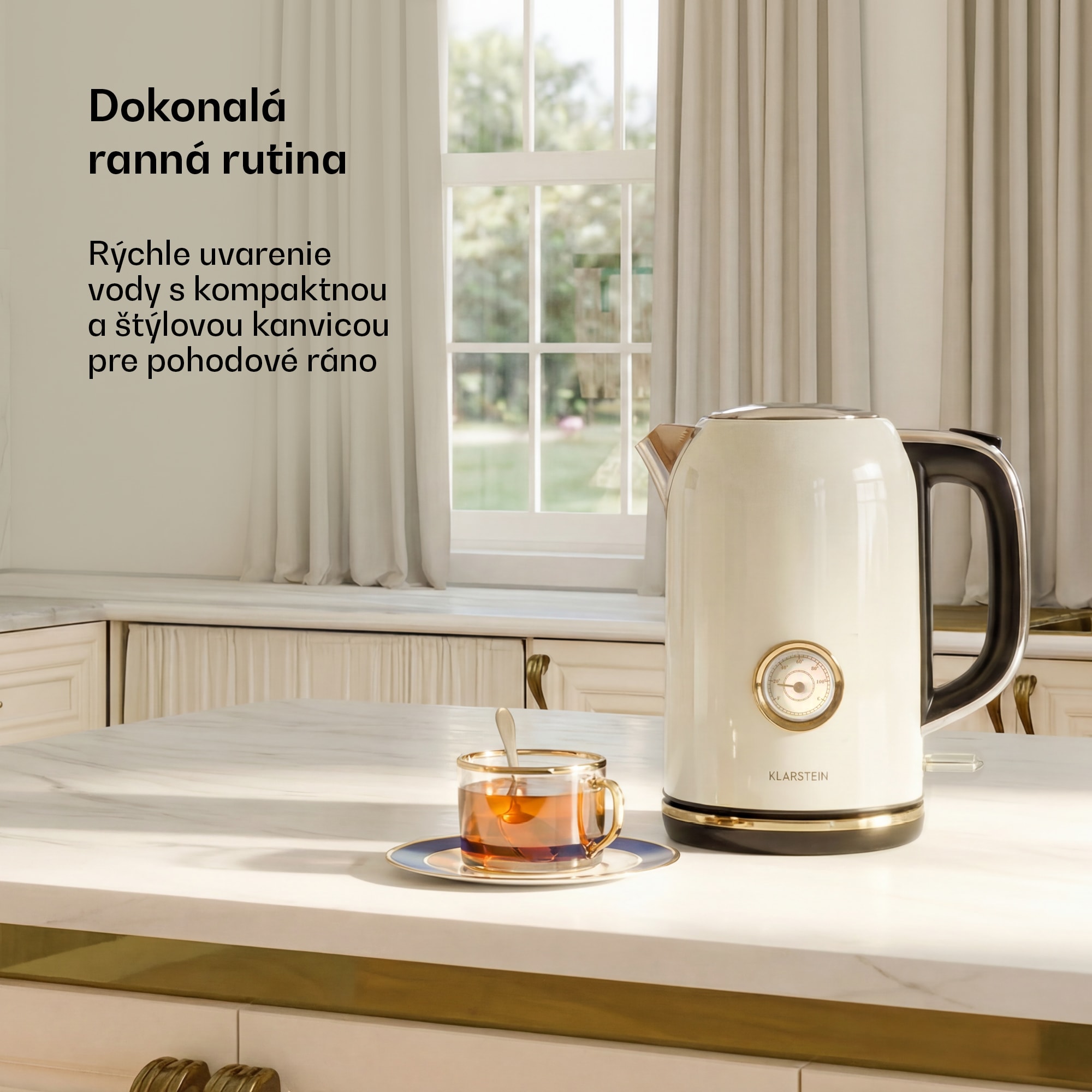 Klarstein Victoria rýchlovarná kanvica | 1,7 litra | 2200 W | Základňa otočná o 360° | Nadčasový dizajn – Obrázok 2