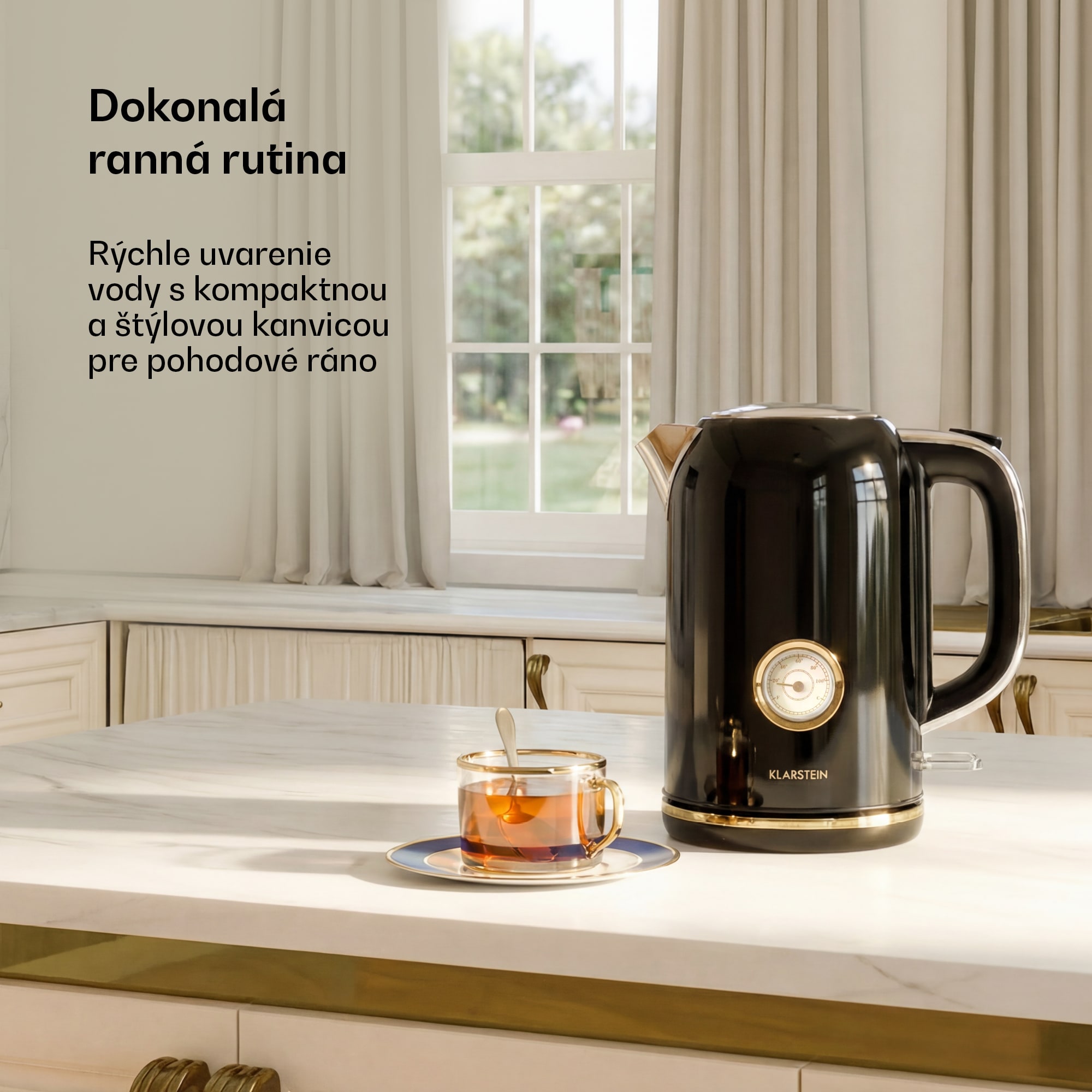 Klarstein Victoria rýchlovarná kanvica | 1,7 litra | 2200 W | Základňa otočná o 360° | Nadčasový dizajn – Obrázok 2