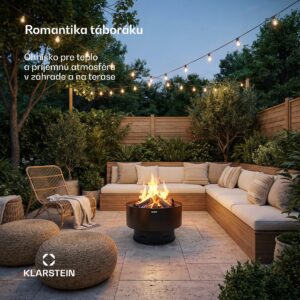 Blumfeldt Pompeji ohnisko s grilom | Ochrana proti iskrám | Odolné voči prevráteniu | Robustné | 60 cm